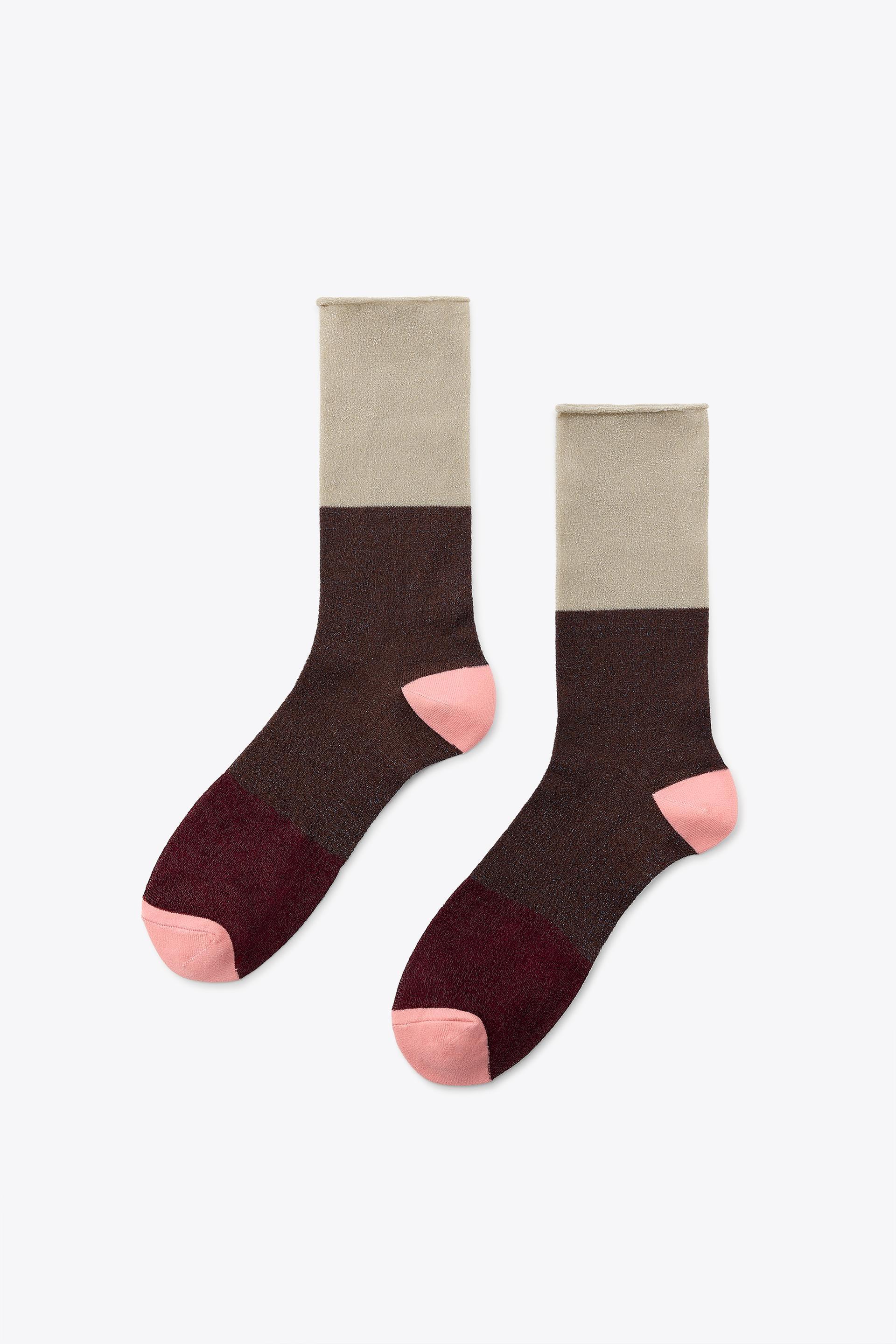 COMBINED SOCKS WITH METALLIC THREAD by ZARA