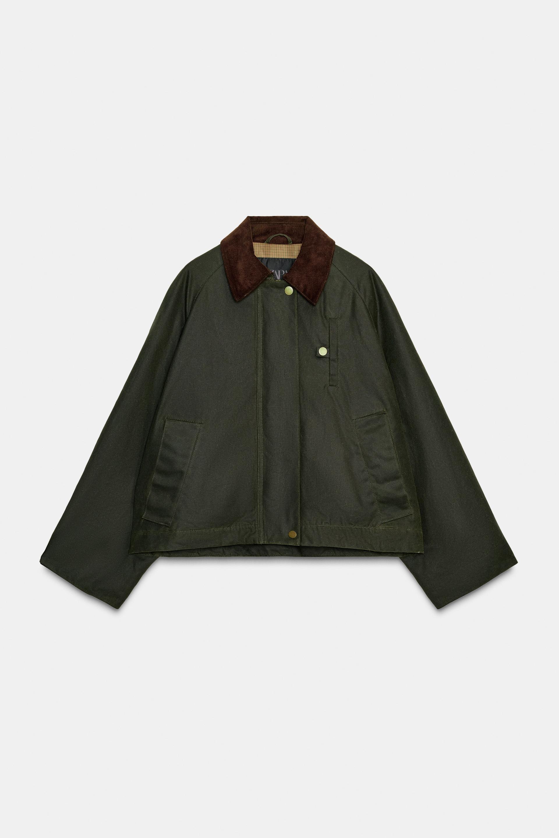 CONTRAST COLLAR WAXED JACKET ZW COLLECTION by ZARA CONTRAST COLLAR WAXED JACKET ZW COLLECTION by ZARA
