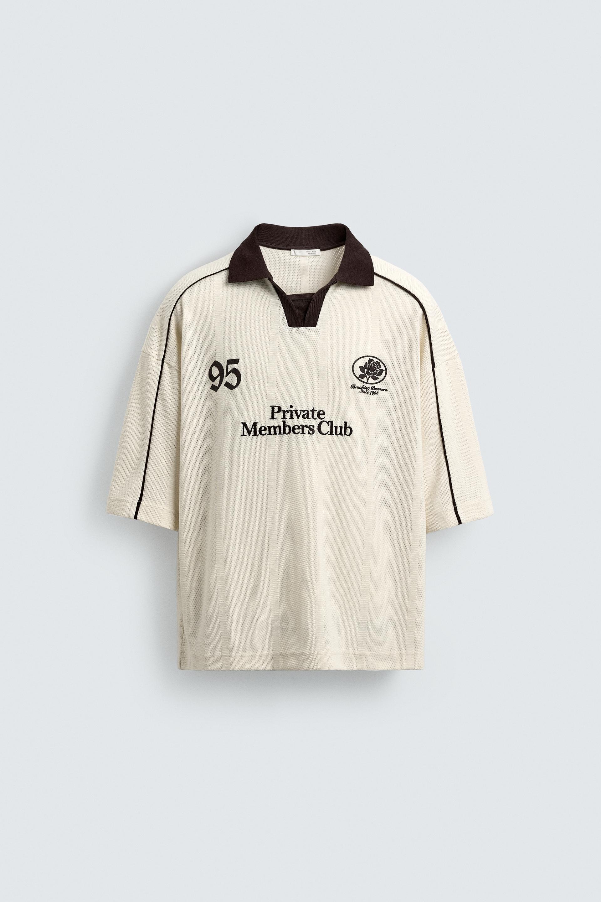 CONTRAST EMBROIDERED RETRO SOCCER POLO by ZARA