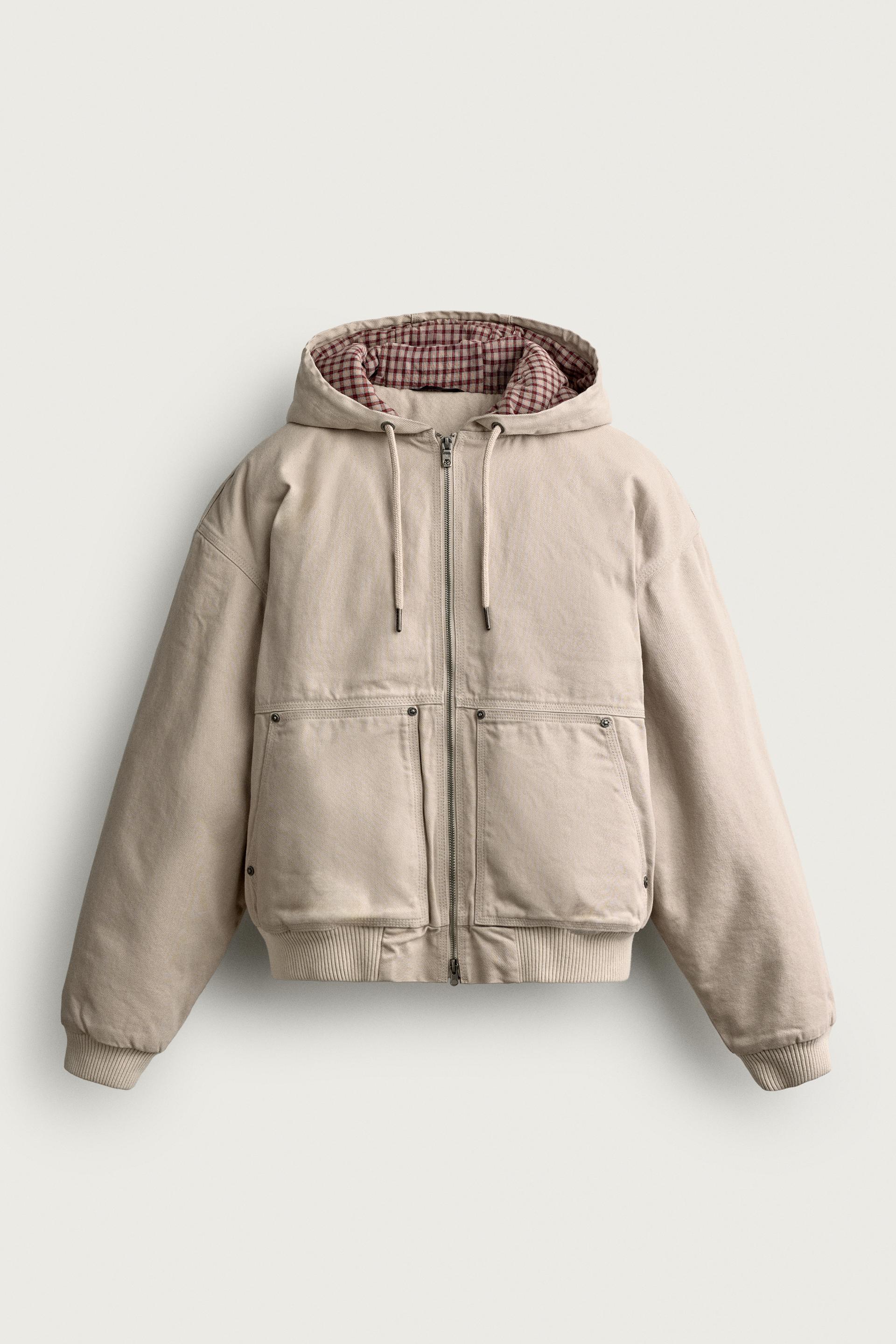CONTRAST HOODIE QUILTED JACKET by ZARA