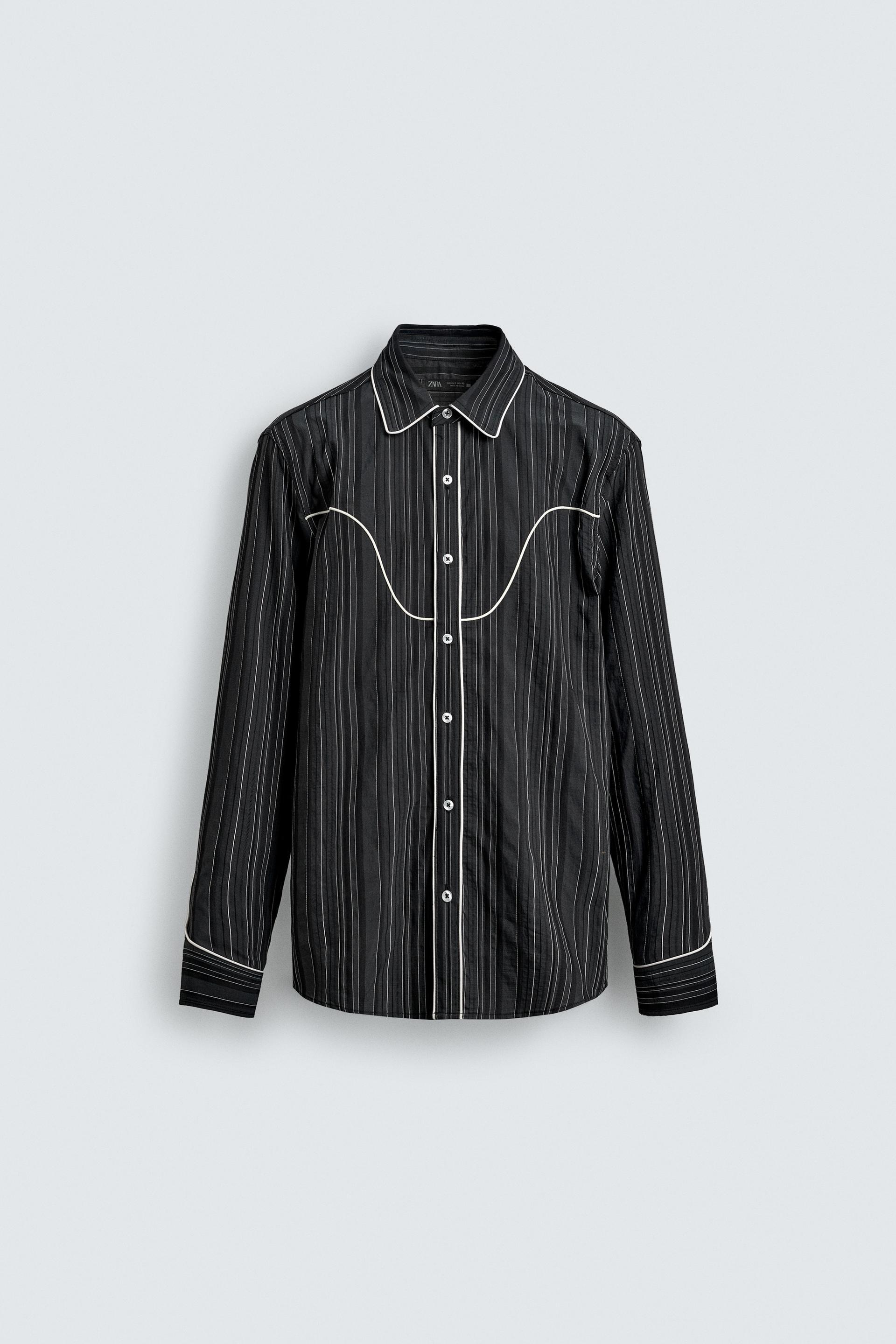 CONTRAST PIPING WESTERN SHIRT by ZARA