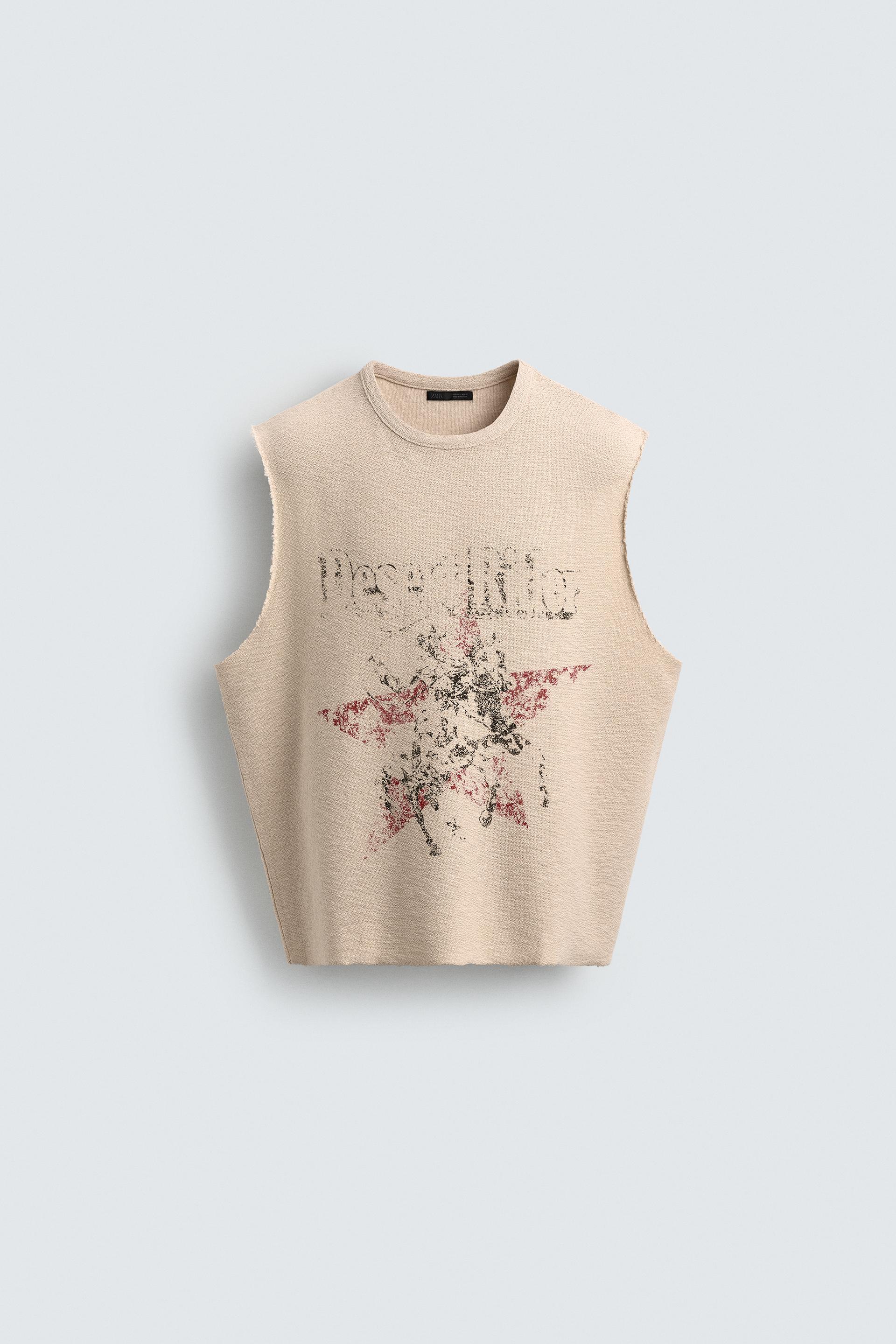 CONTRAST PRINT KNIT T-SHIRT by ZARA