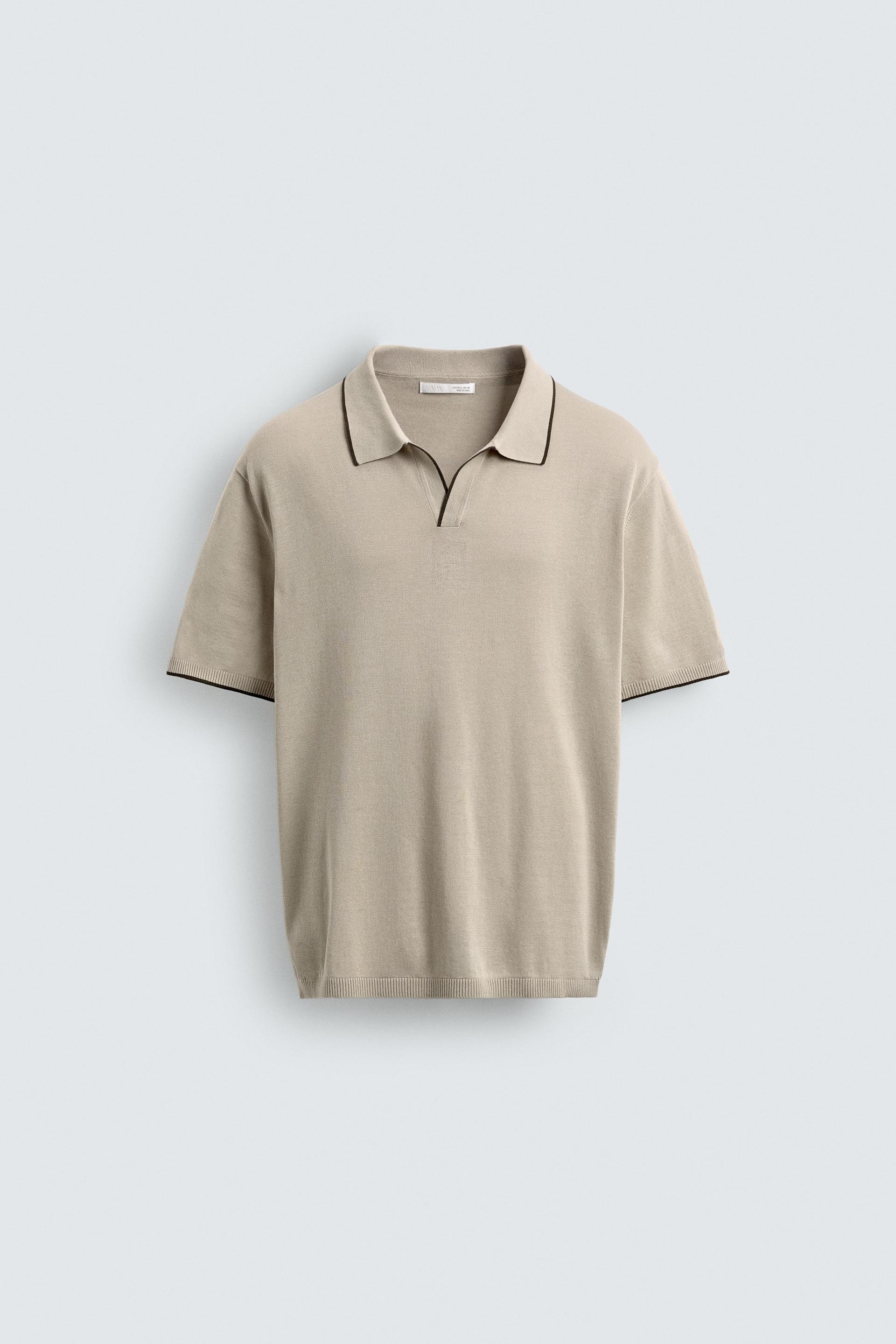 CONTRAST RIB KNIT POLO SHIRT by ZARA