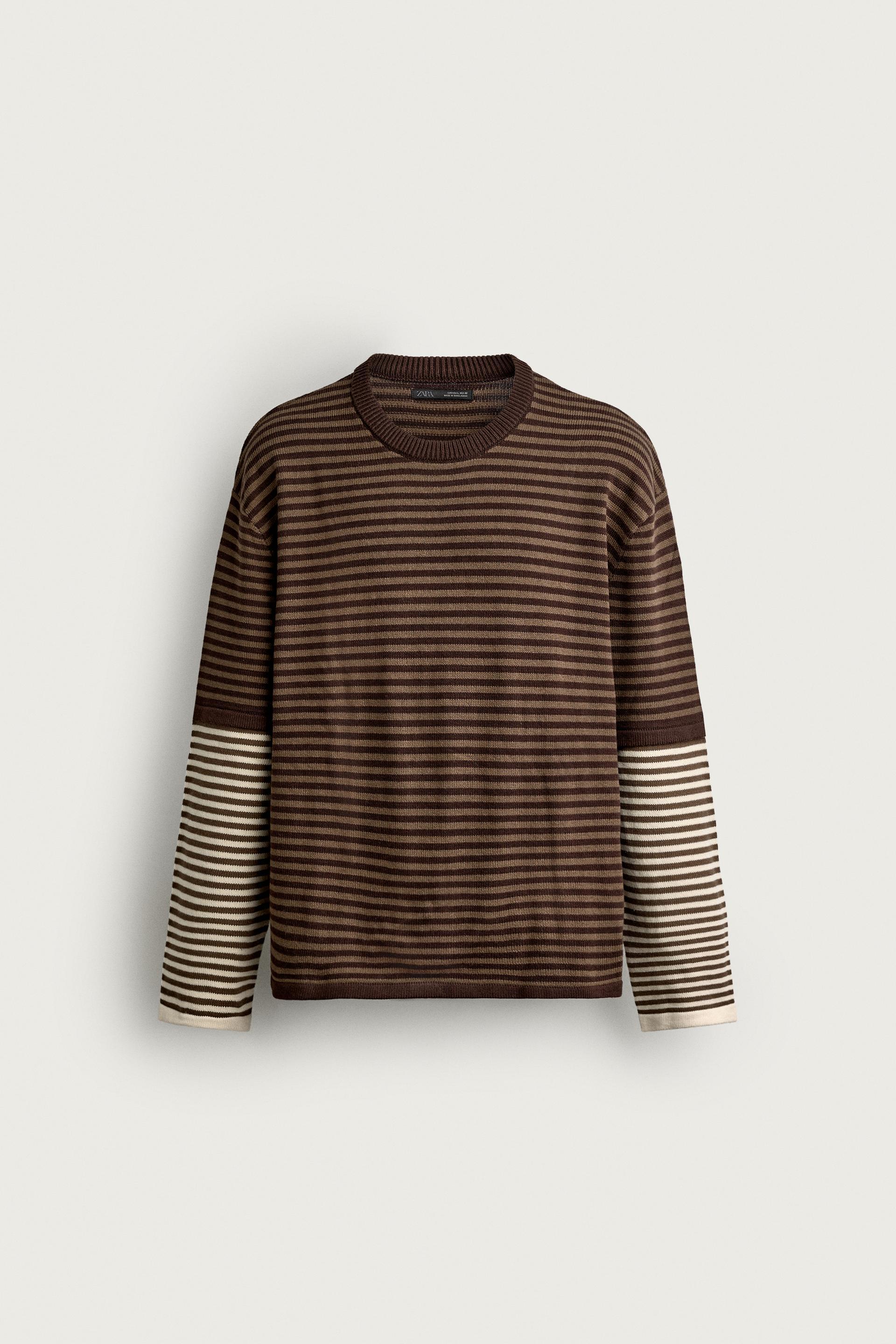 CONTRAST STRIPED JACQUARD SWEATER by ZARA