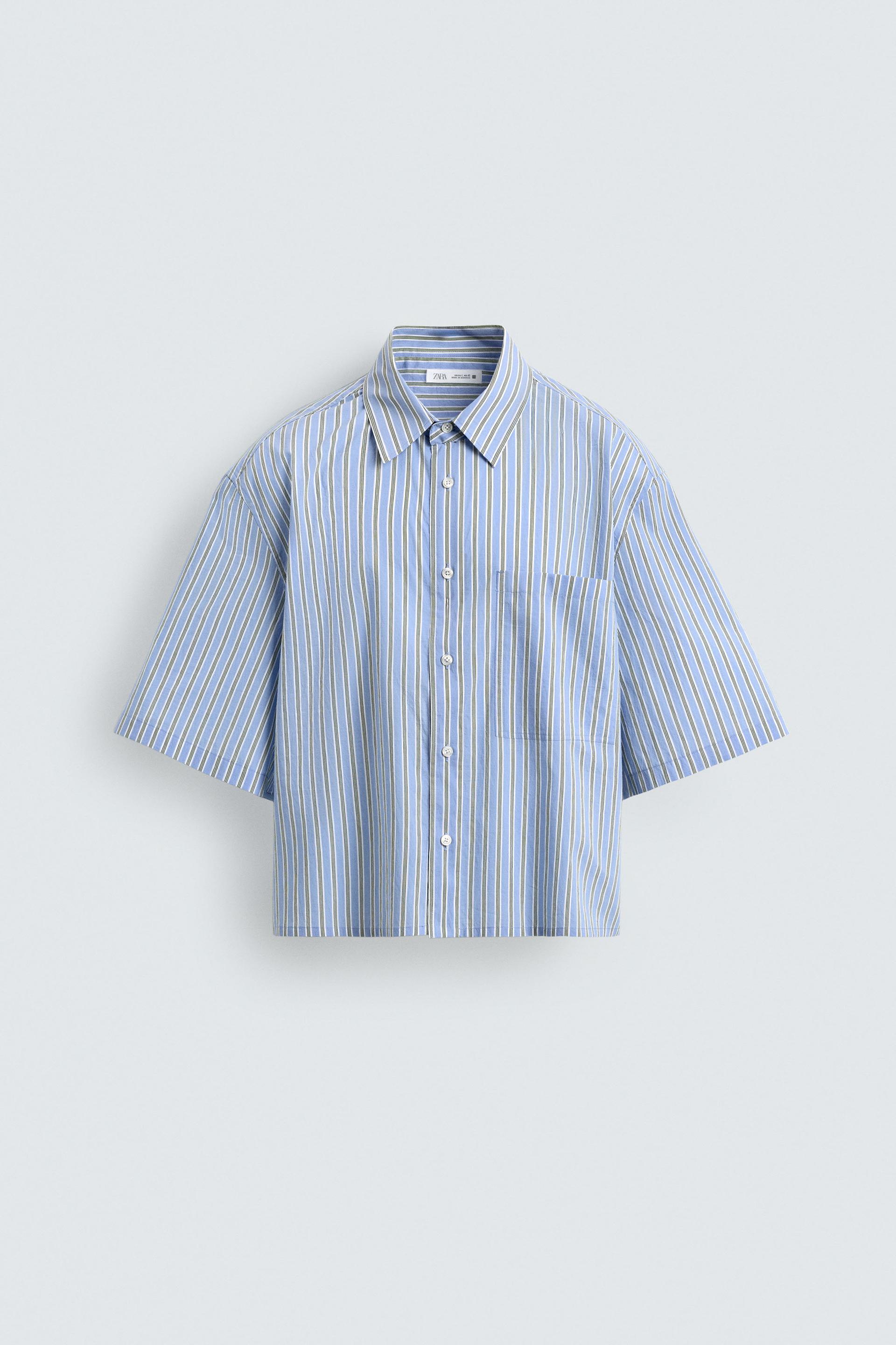CONTRAST STRIPED SHIRT by ZARA