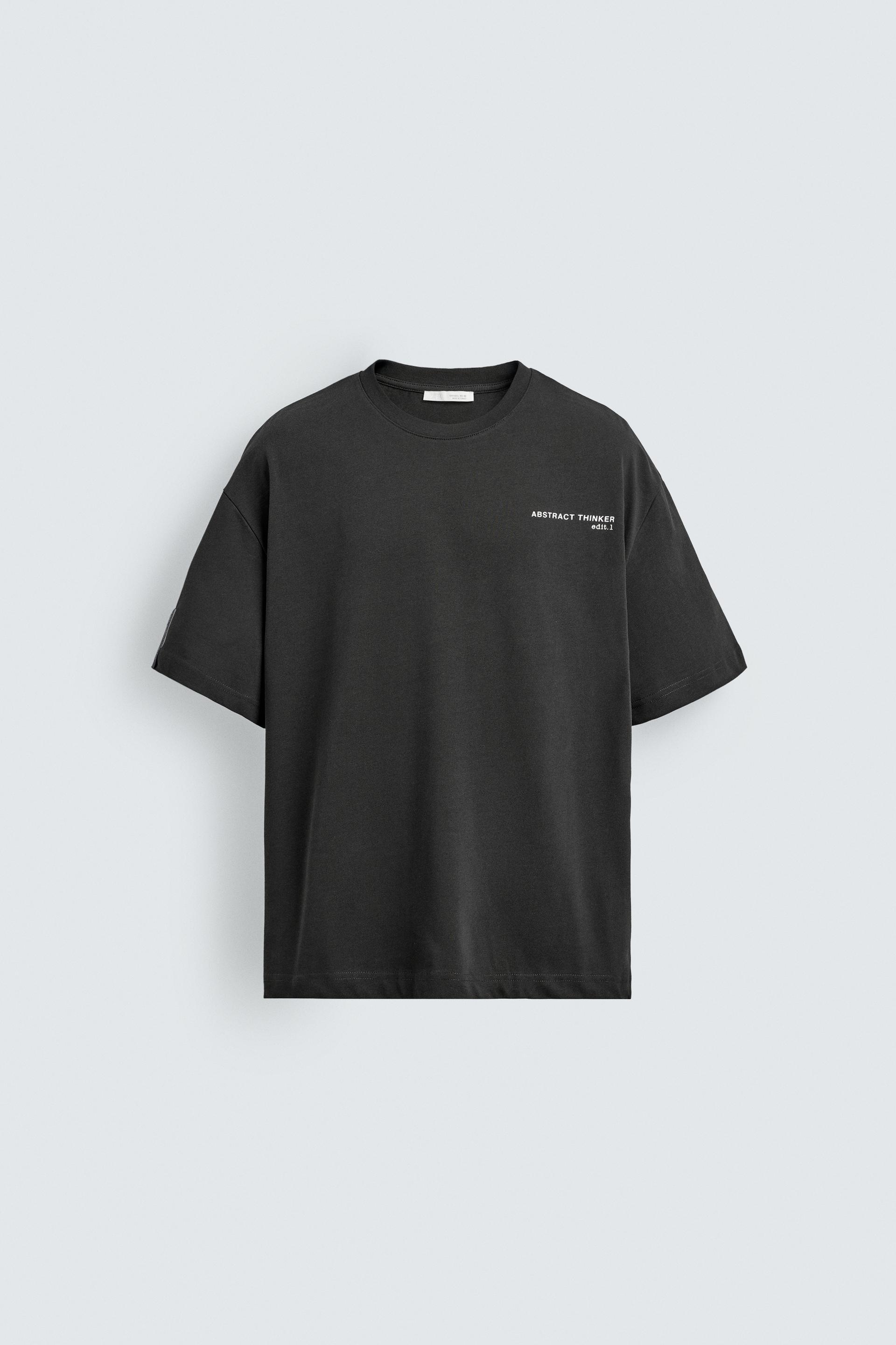 CONTRAST TEXT BOXY FIT T-SHIRT by ZARA