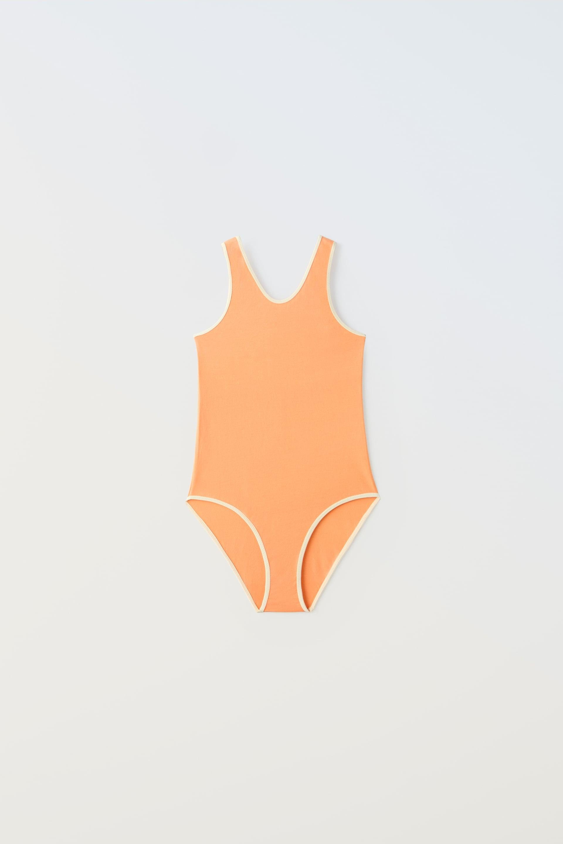 CONTRASTING PIPING SWIMSUIT by ZARA