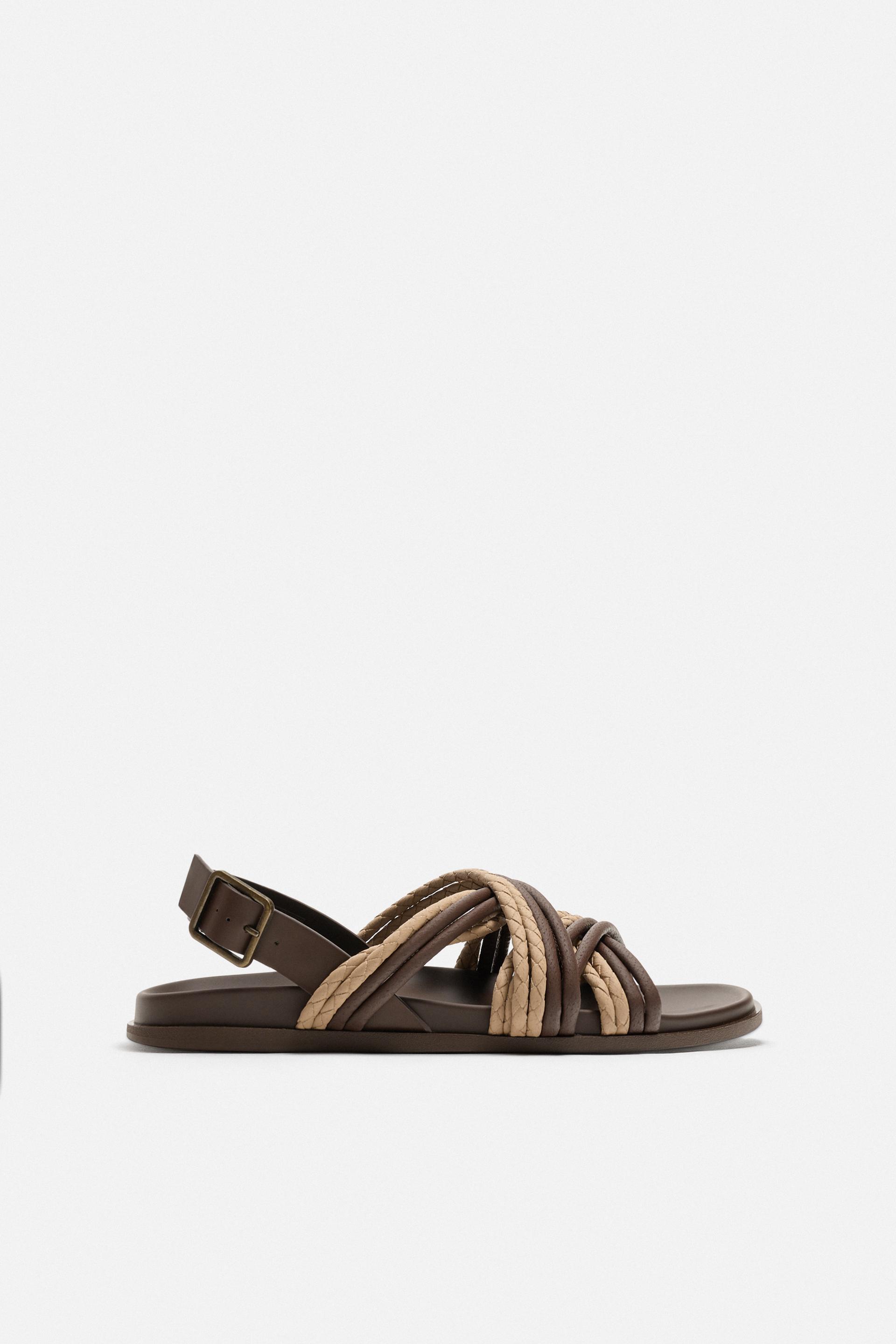 CONTRASTING STRAP SANDALS by ZARA