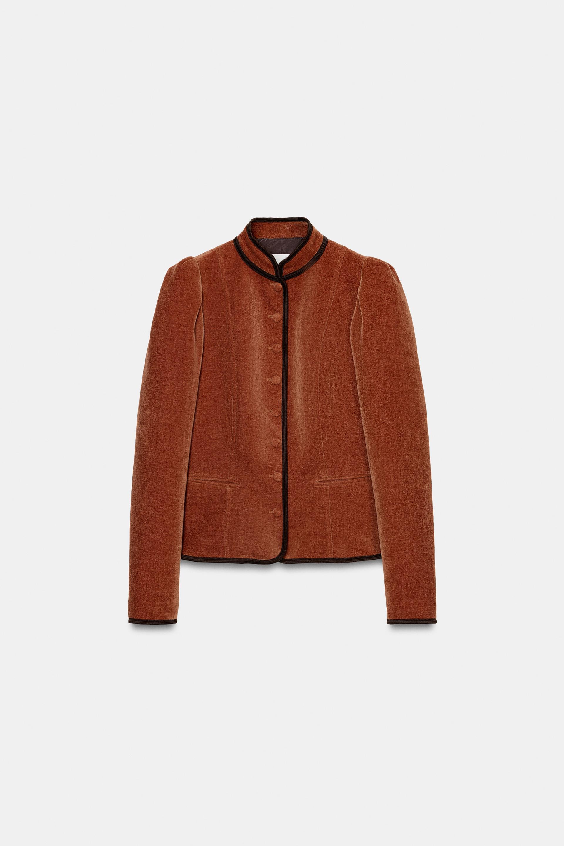 CONTRASTING TRIM BLAZER by ZARA