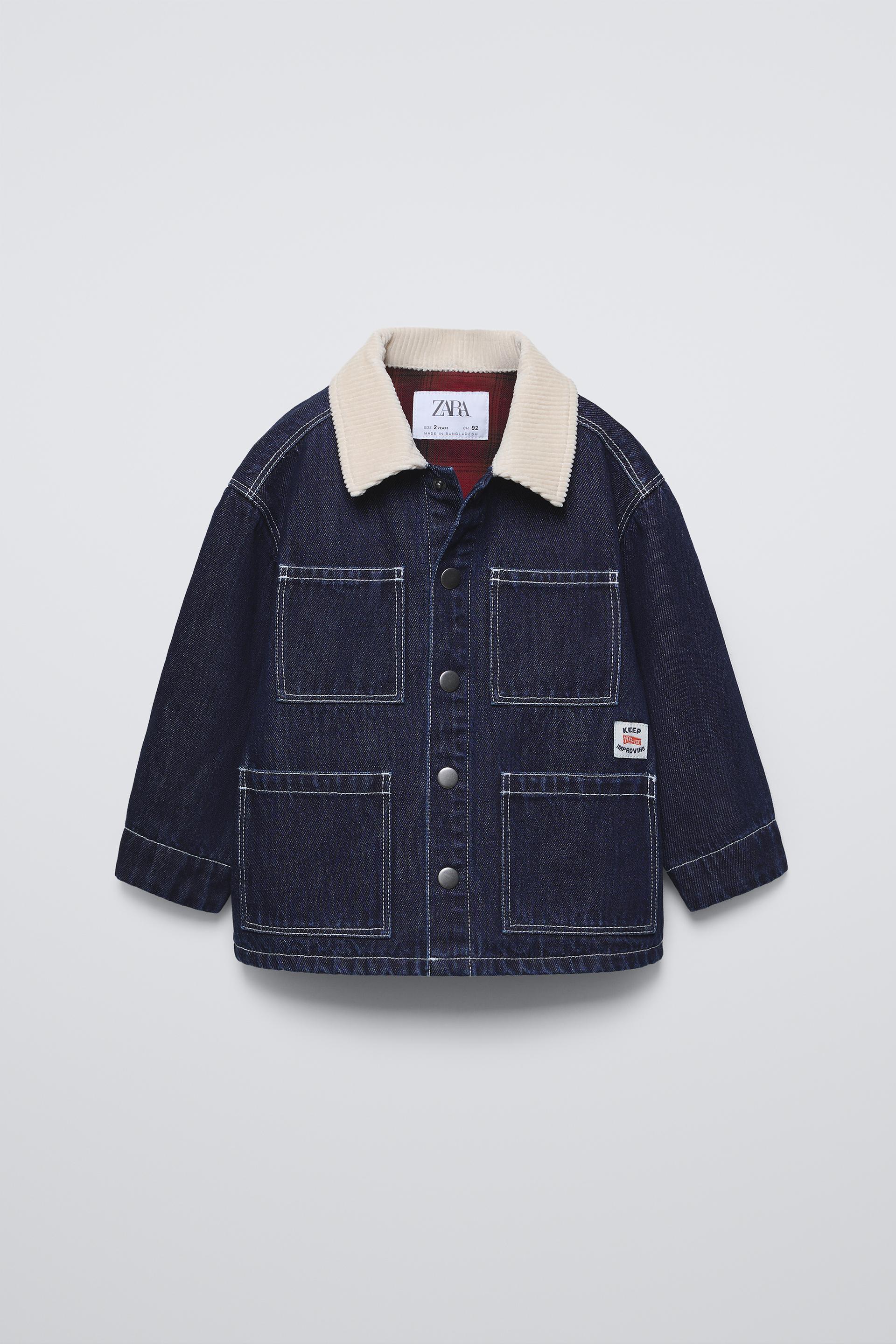 CORDUROY COLLAR DENIM JACKET by ZARA