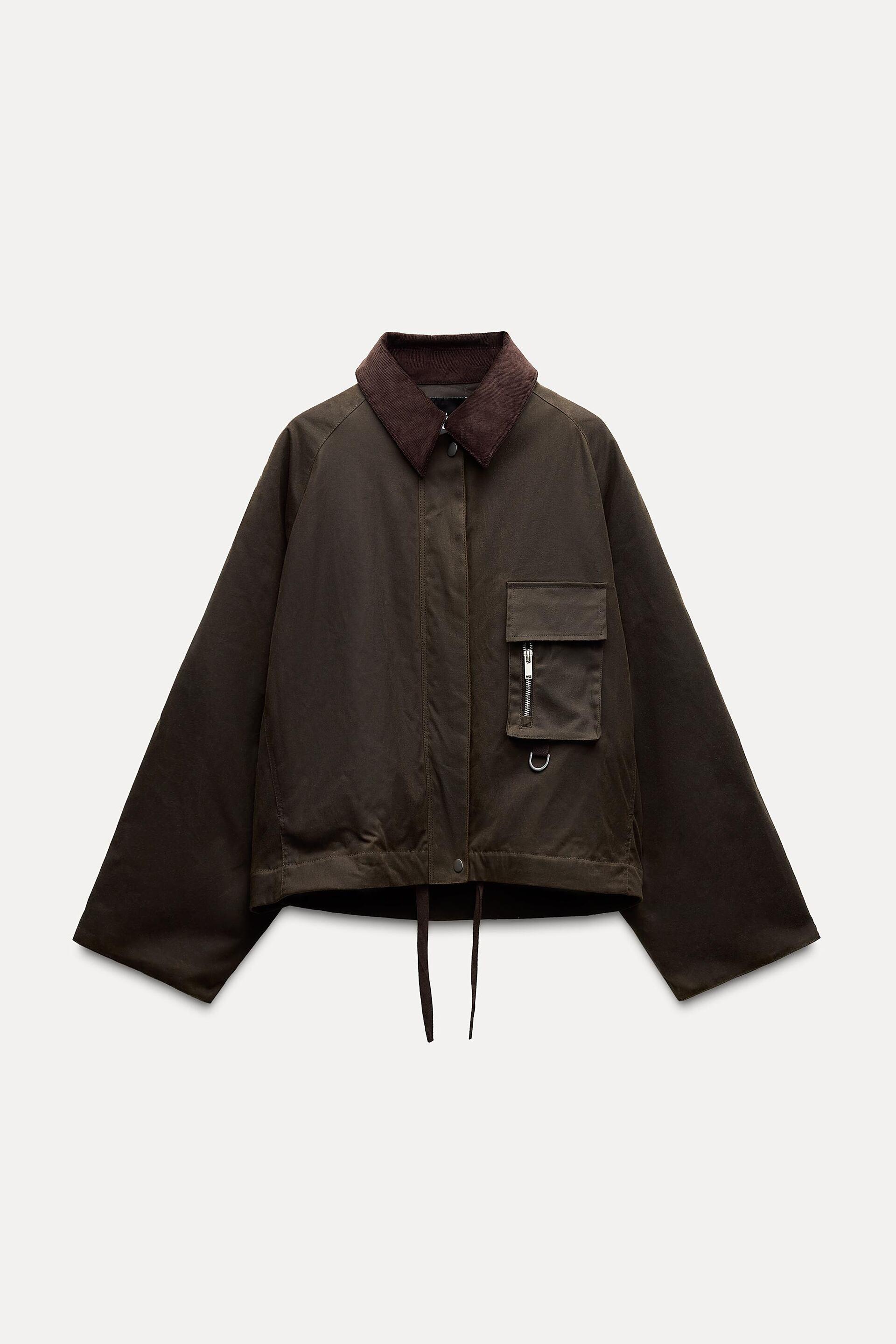 CORDUROY COLLAR WAXED JACKET ZW COLLECTION by ZARA