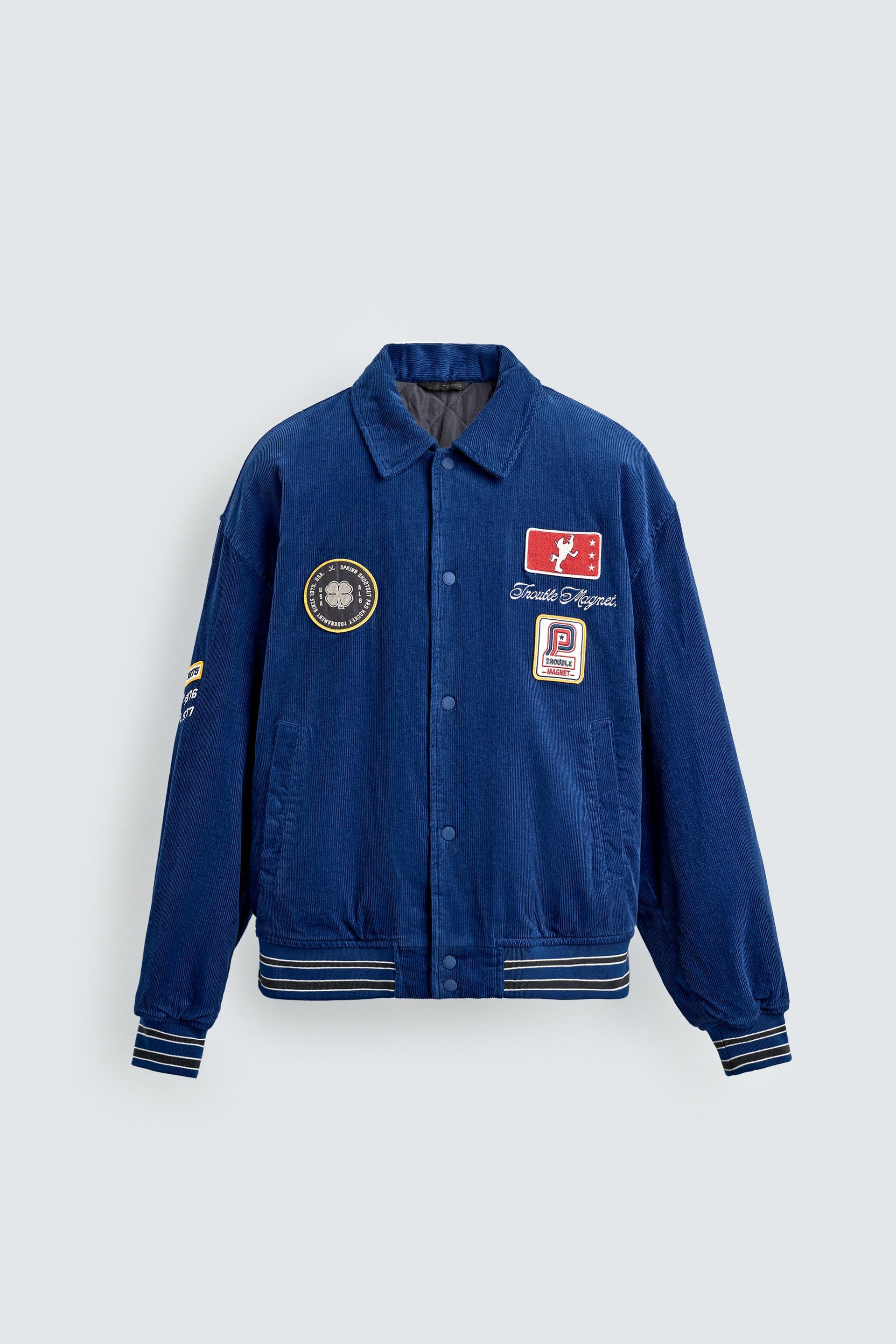 CORDUROY EMBROIDERED PATCH JACKET by ZARA
