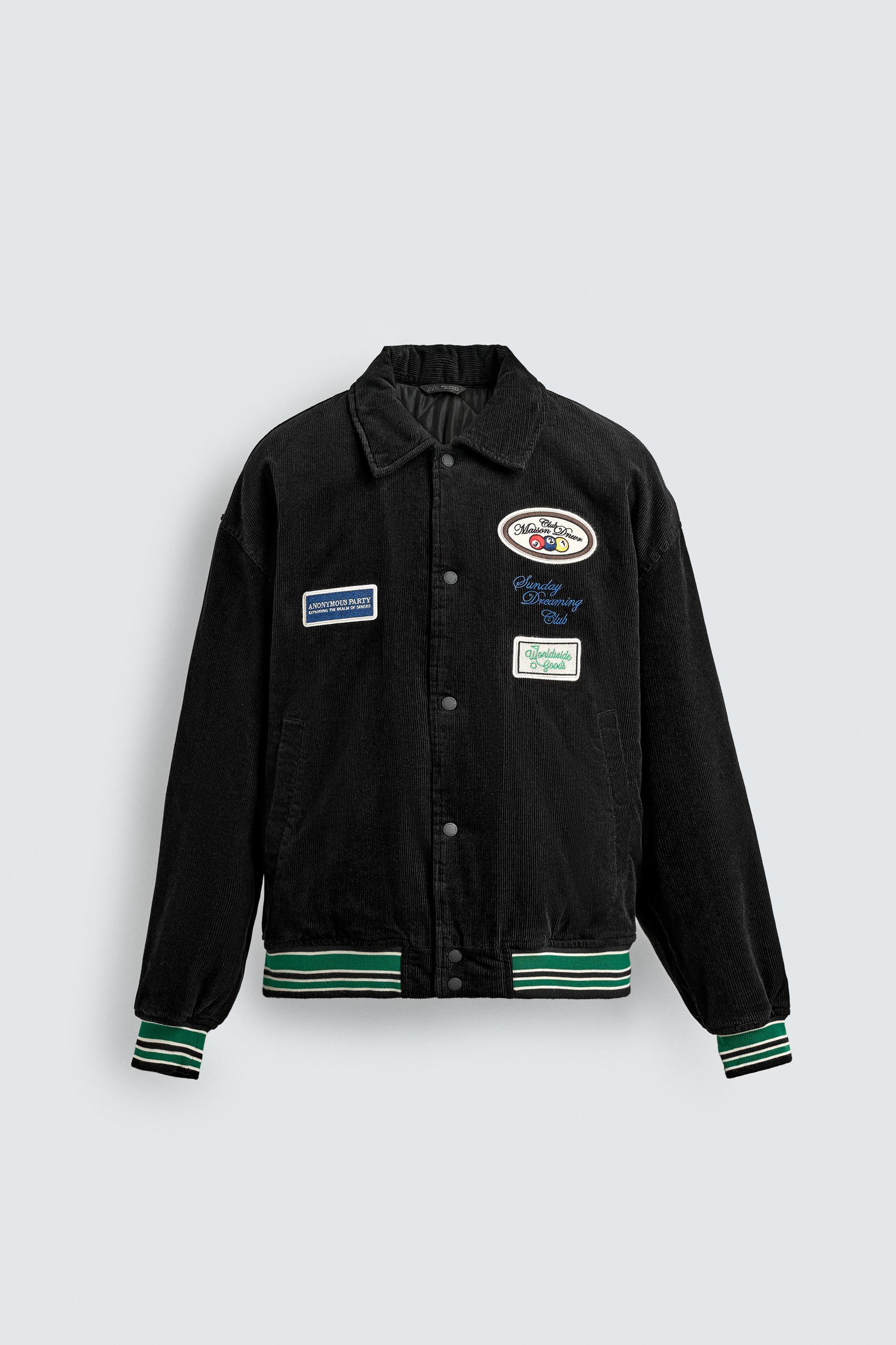 CORDUROY EMBROIDERED PATCH JACKET by ZARA