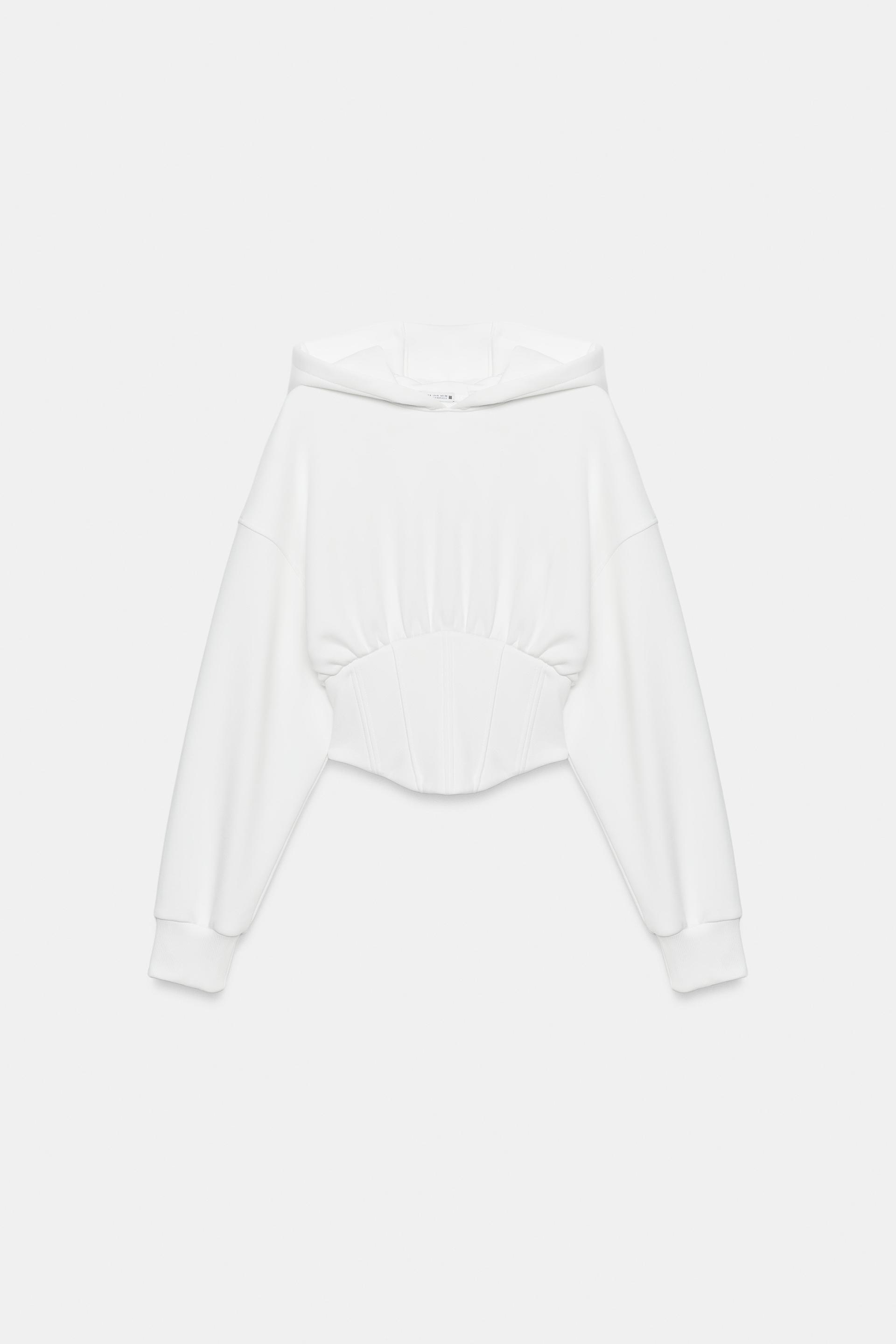CORSET LACE-UP HOODIE by ZARA