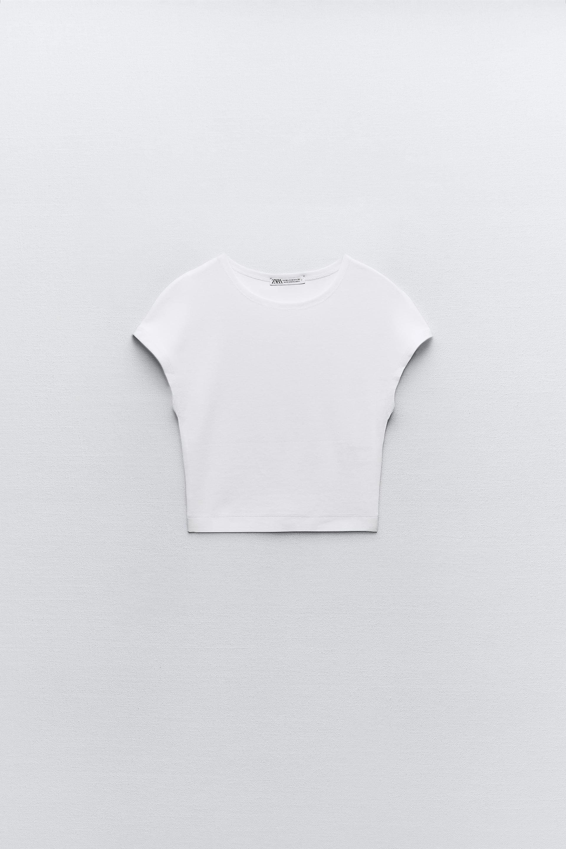 COTTON AND MODAL CROP TOP by ZARA