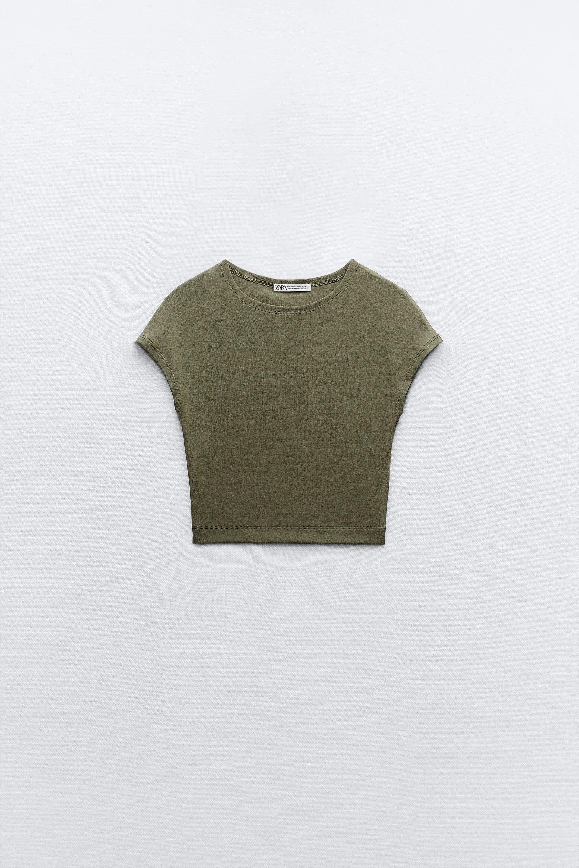 COTTON AND MODAL CROP TOP by ZARA