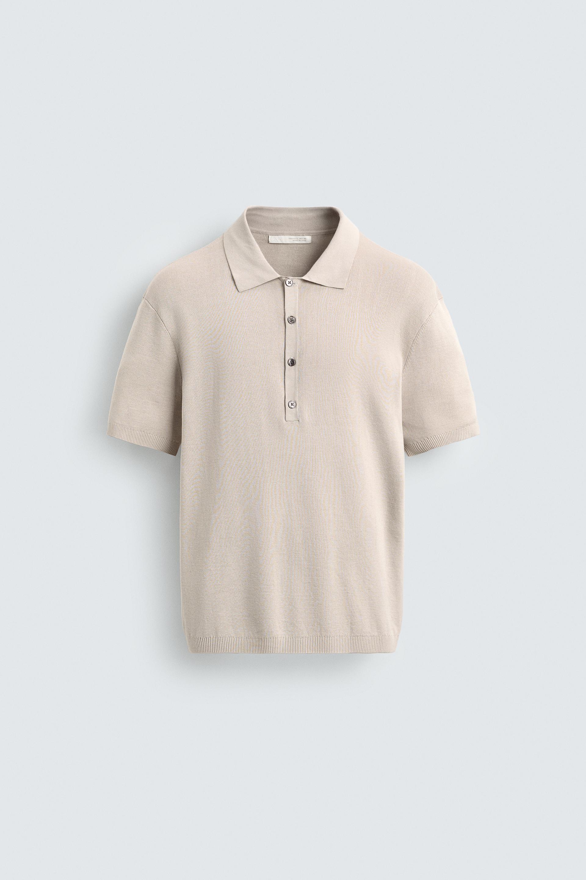 COTTON BLEND KNIT POLO SHIRT by ZARA