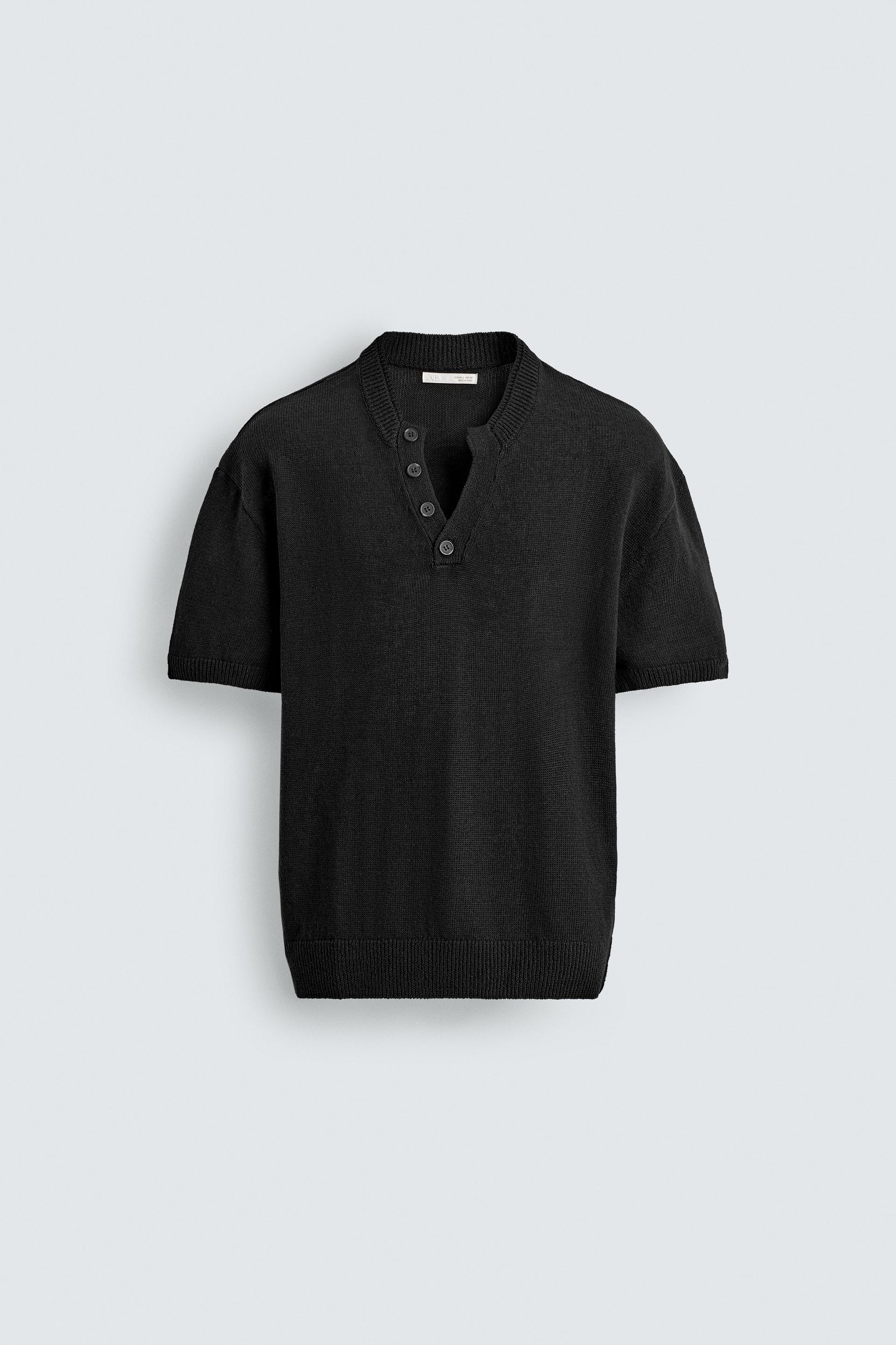 COTTON LINEN KNIT T-SHIRT by ZARA
