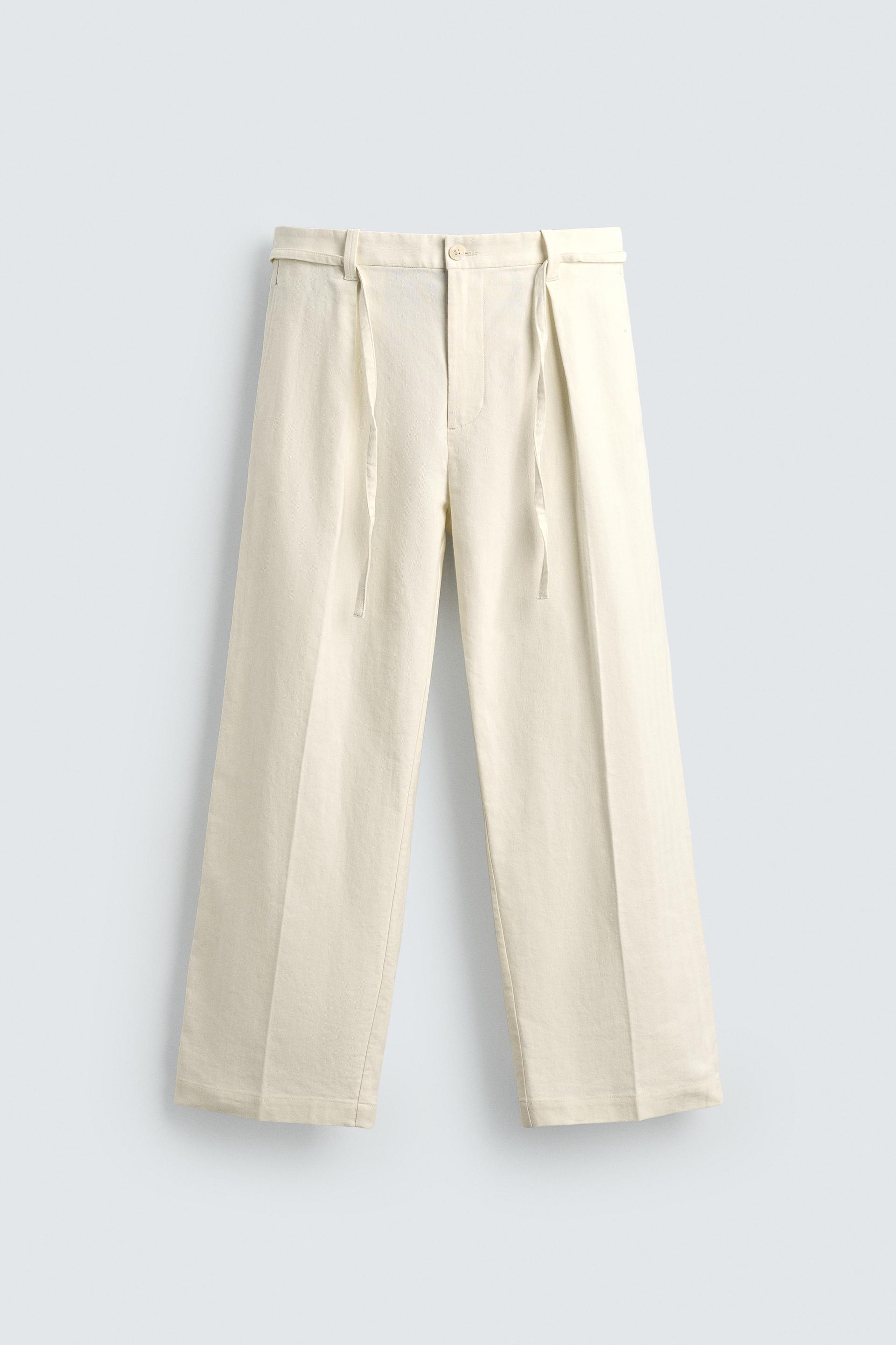 COTTON - LINEN PLEATED PANTS by ZARA