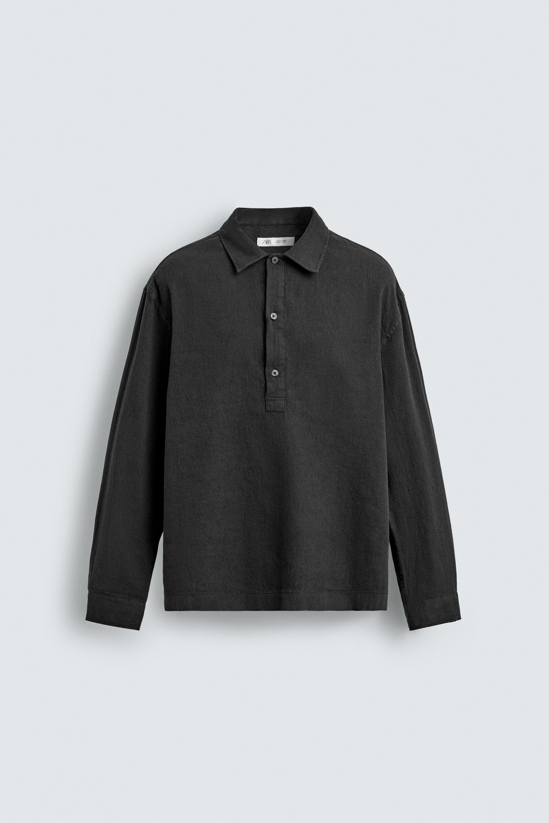COTTON - LINEN POLO SHIRT by ZARA