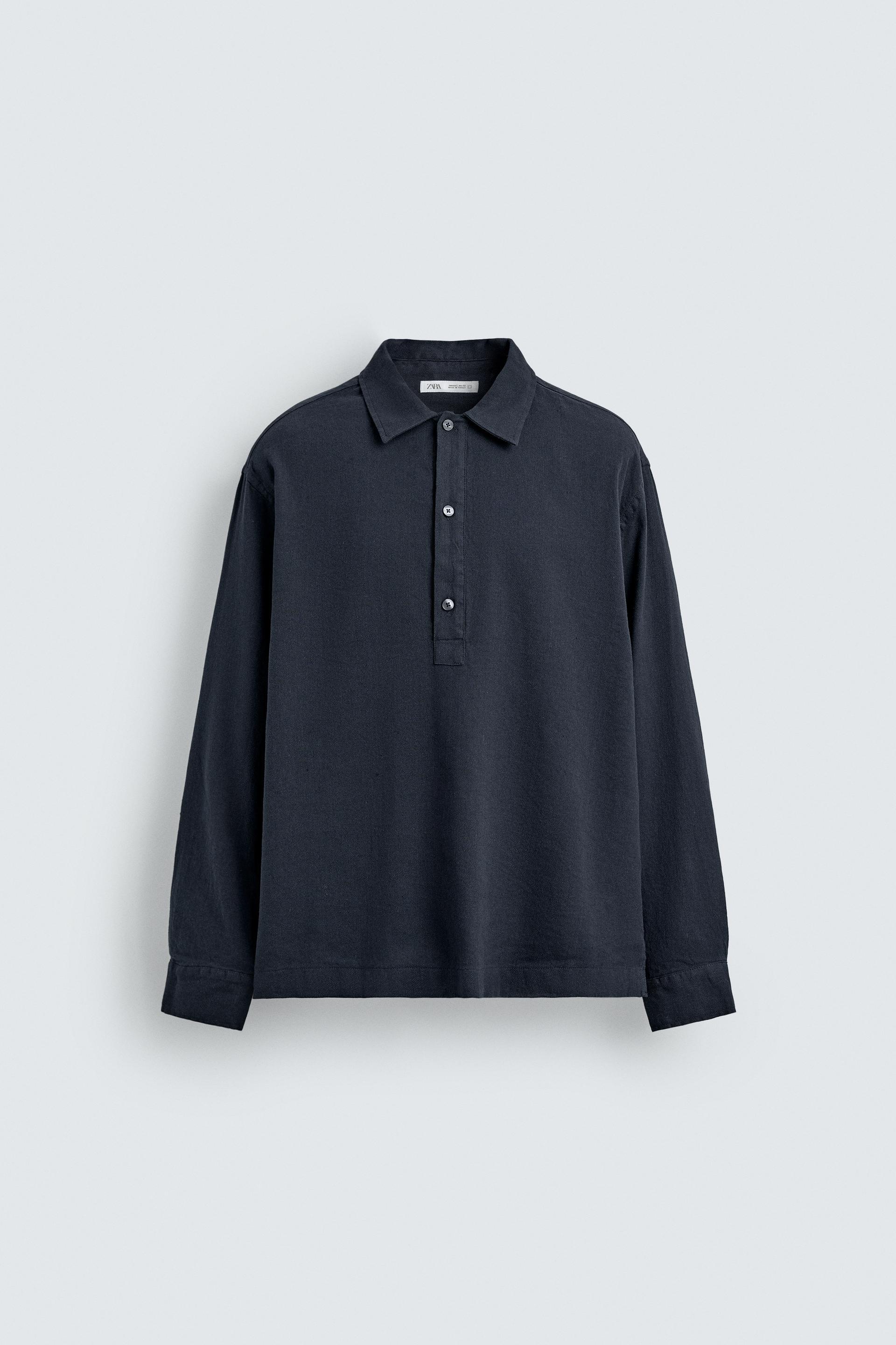 COTTON - LINEN POLO SHIRT by ZARA
