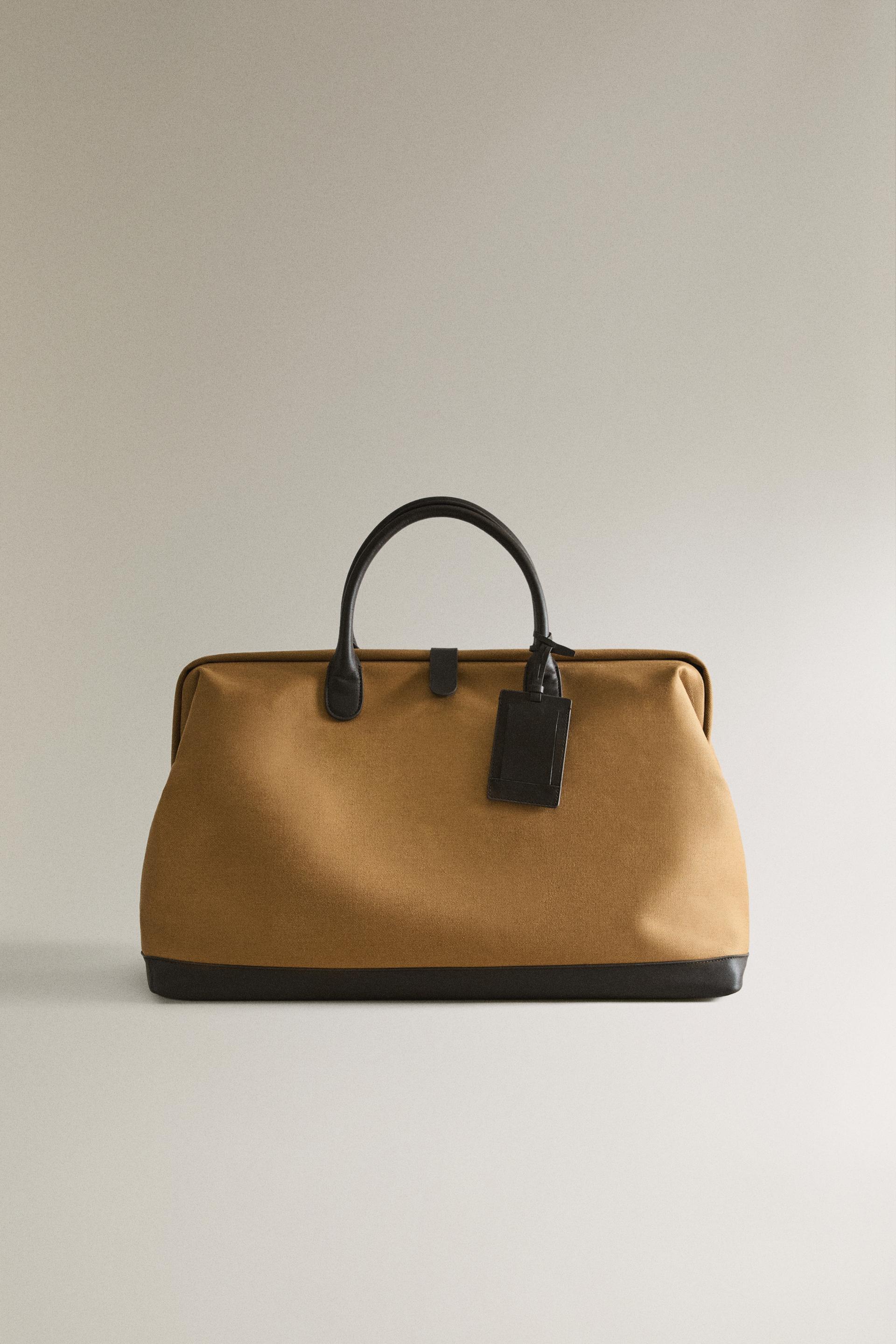 COTTON TRAVEL BAG WITH BUTTON CLOSURE by ZARA