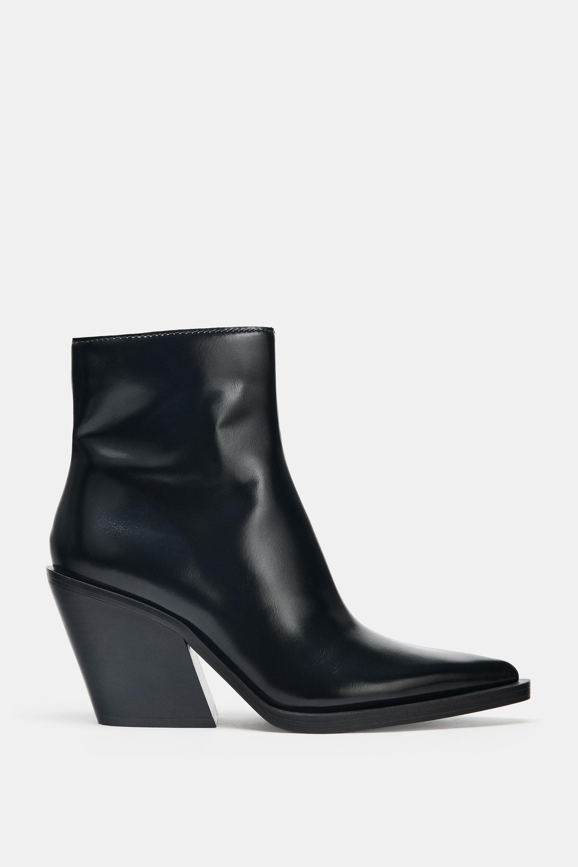 COWBOY HEELED ANKLE BOOTS by ZARA