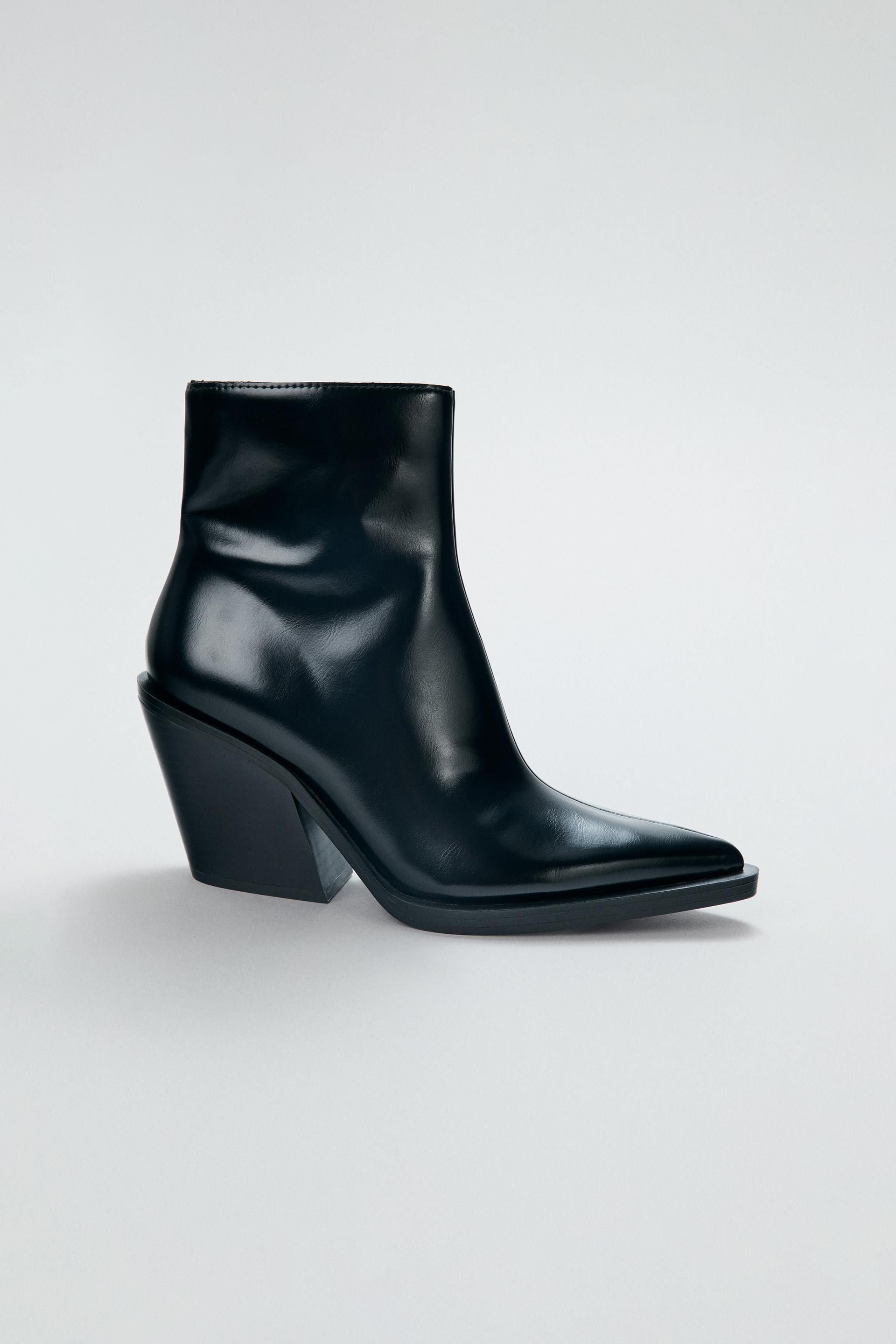 COWBOY HEELED ANKLE BOOTS by ZARA