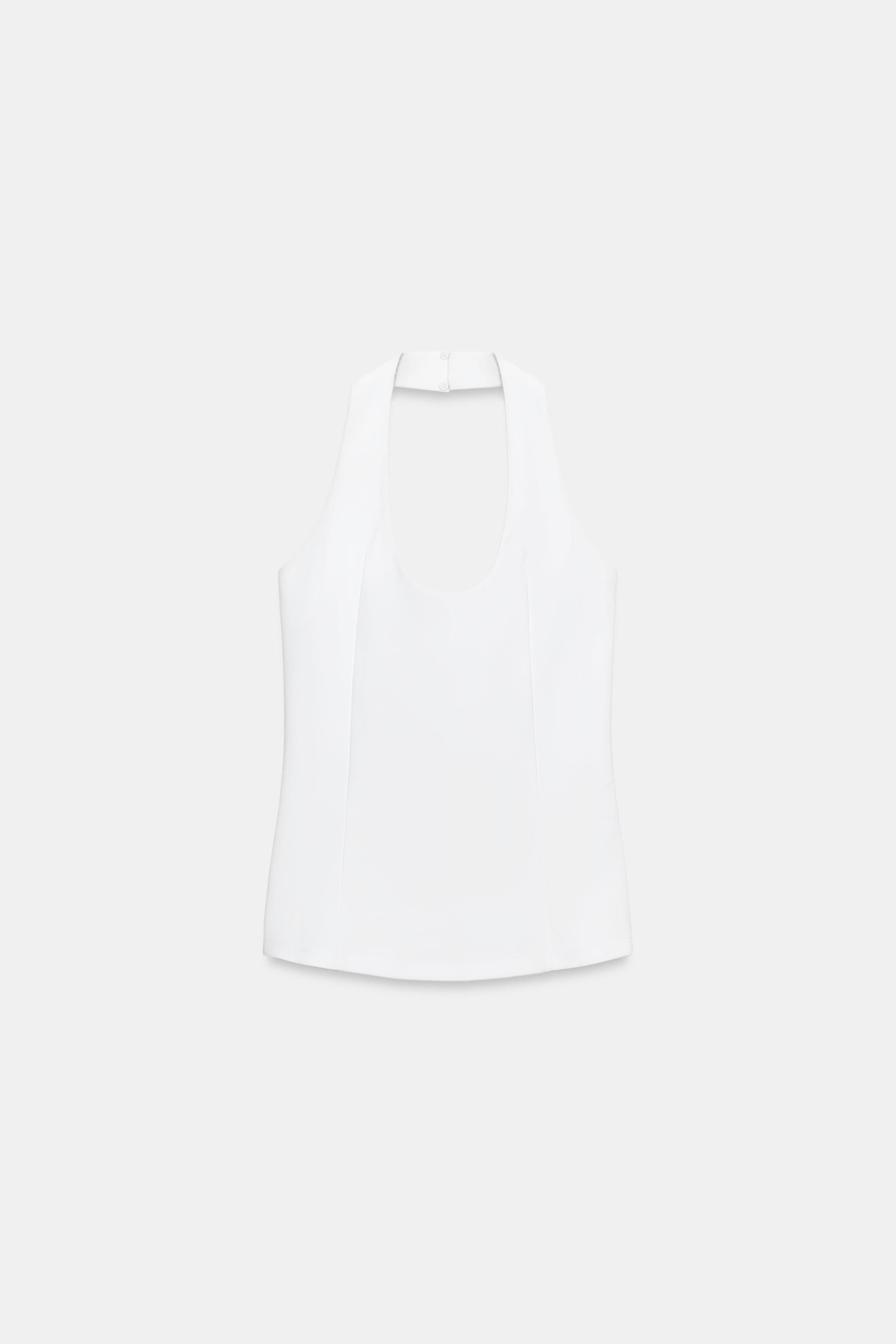 CREPE HALTER TOP by ZARA