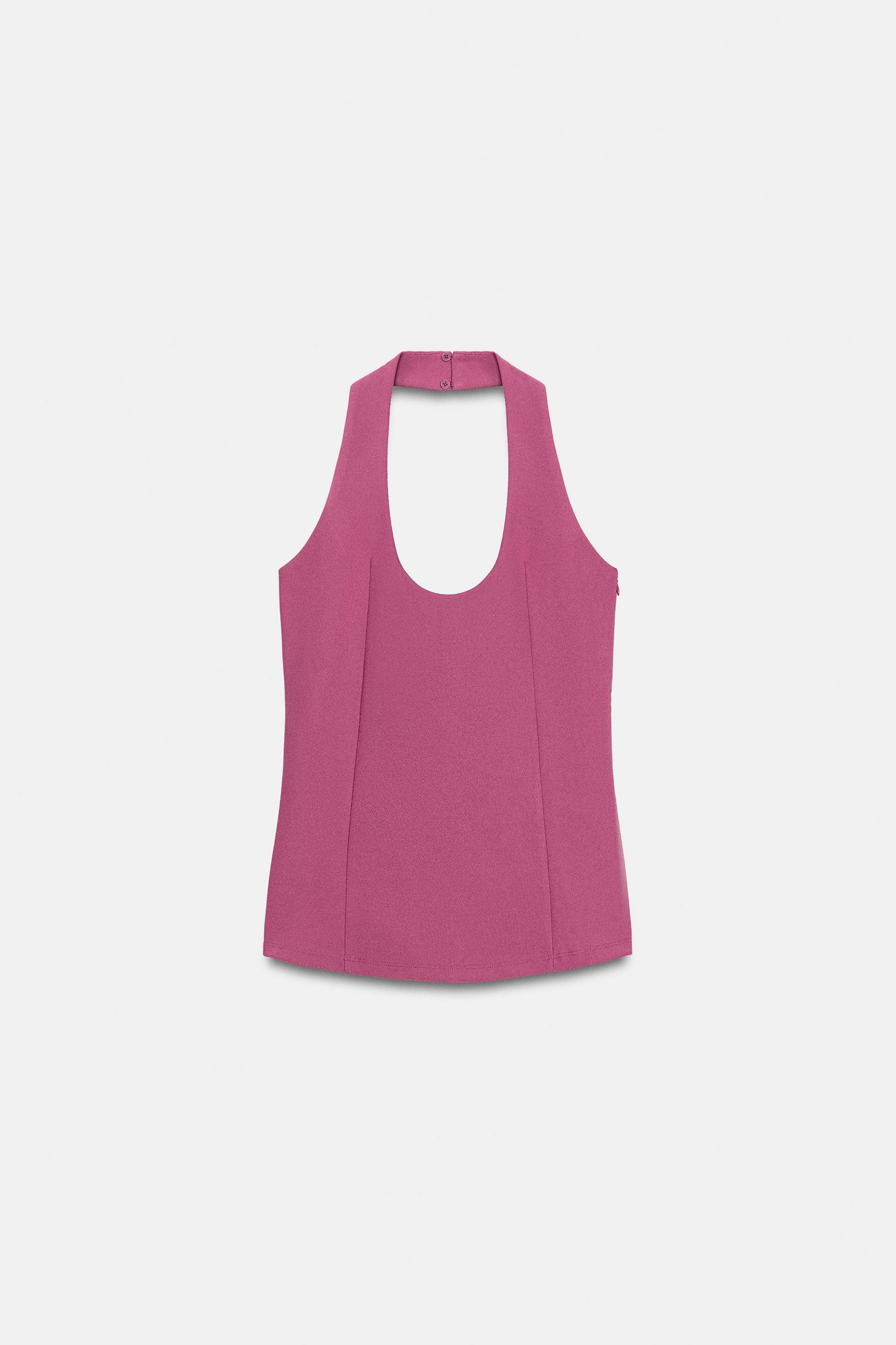 CREPE HALTER TOP by ZARA
