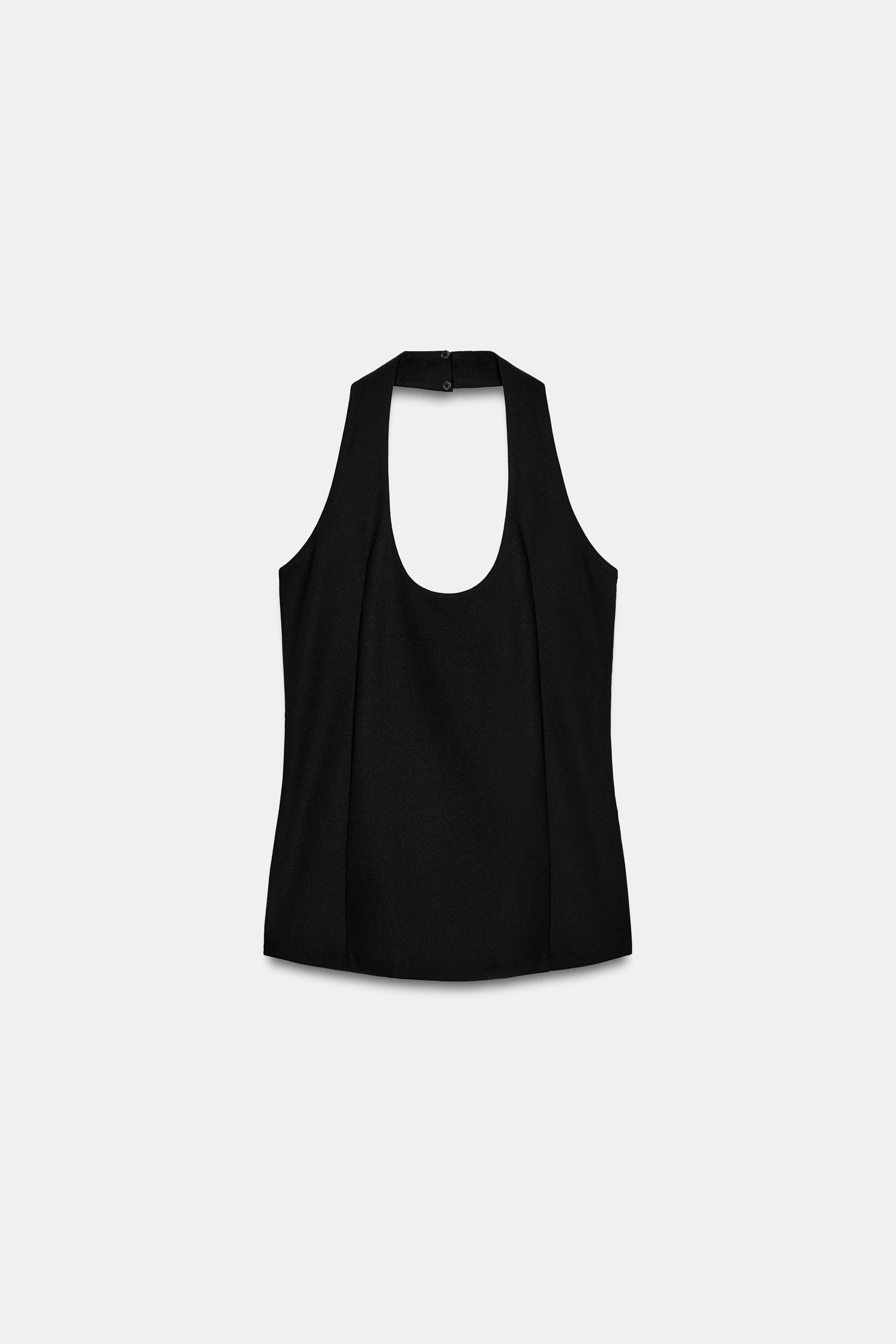 CREPE HALTER TOP by ZARA
