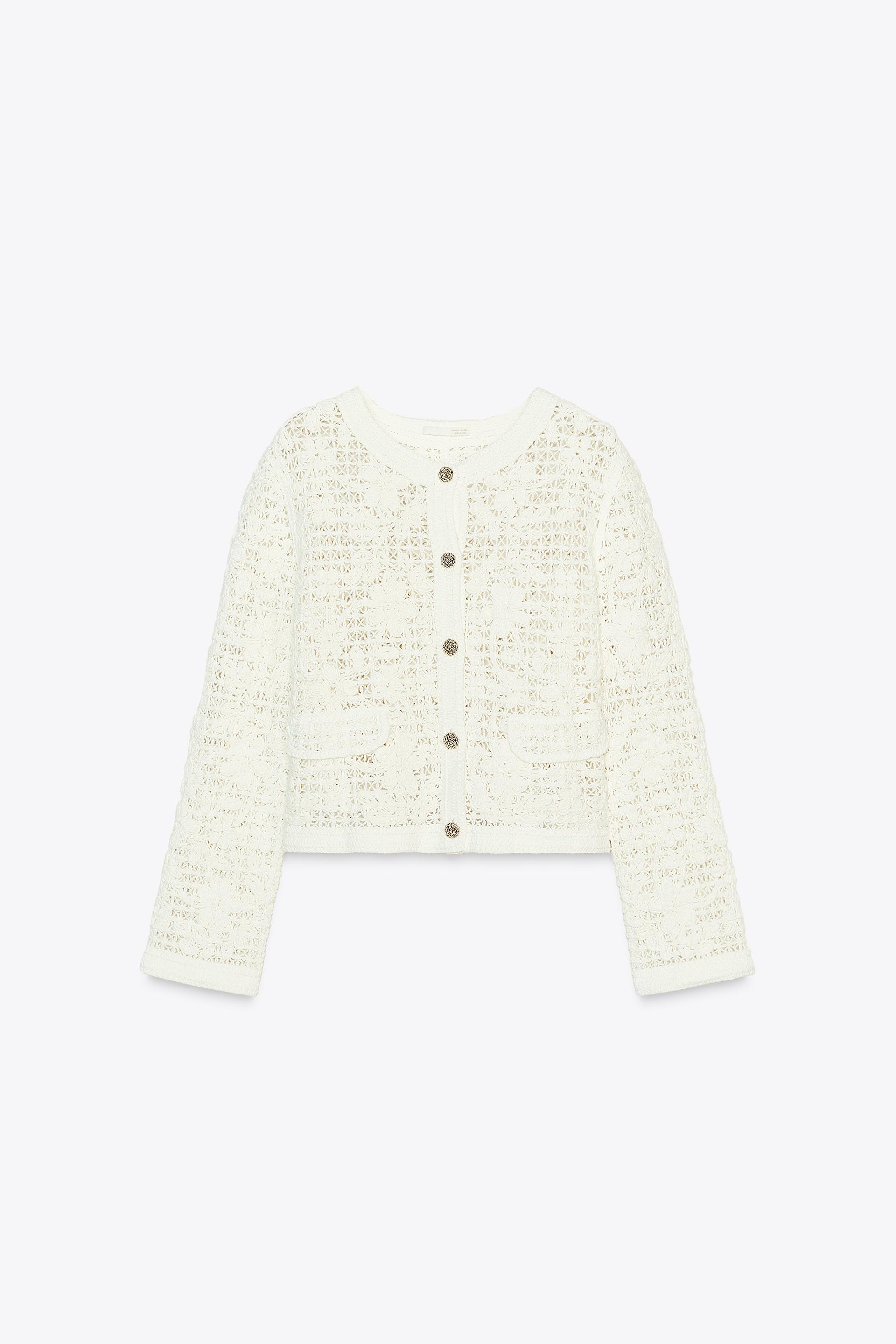 CROCHET BUTTON JACKET by ZARA