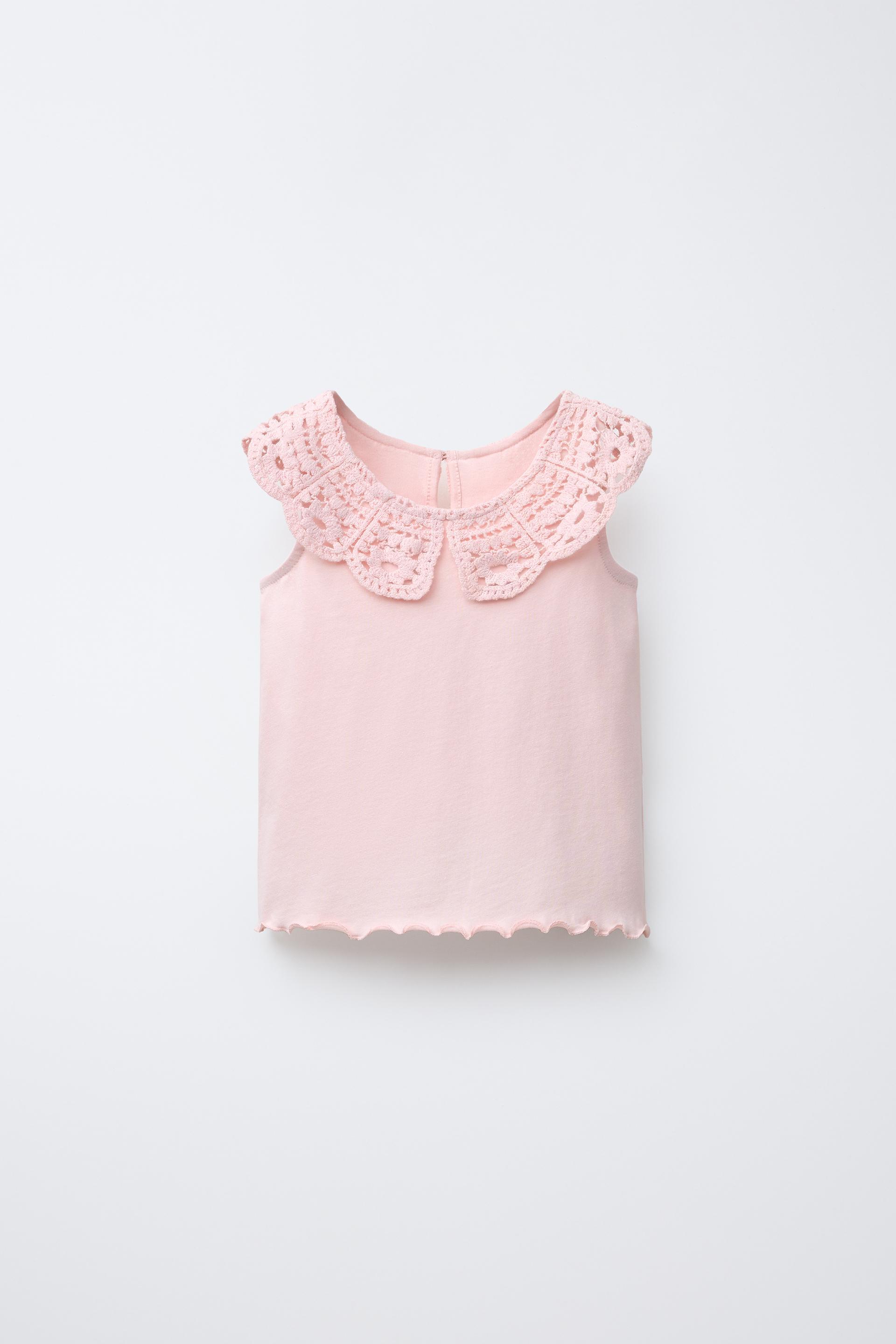 CROCHET COLLAR T-SHIRT by ZARA