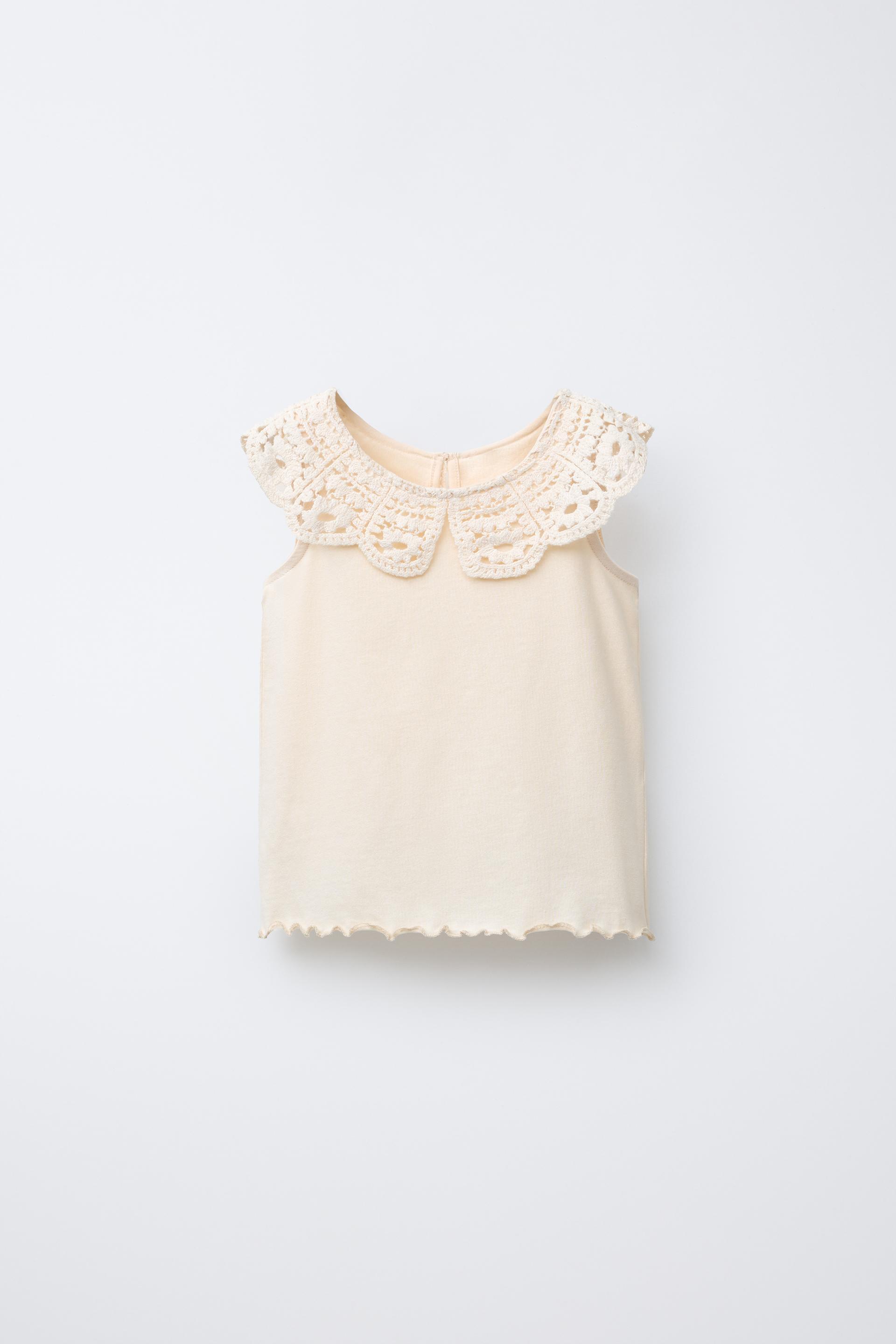 CROCHET COLLAR T-SHIRT by ZARA