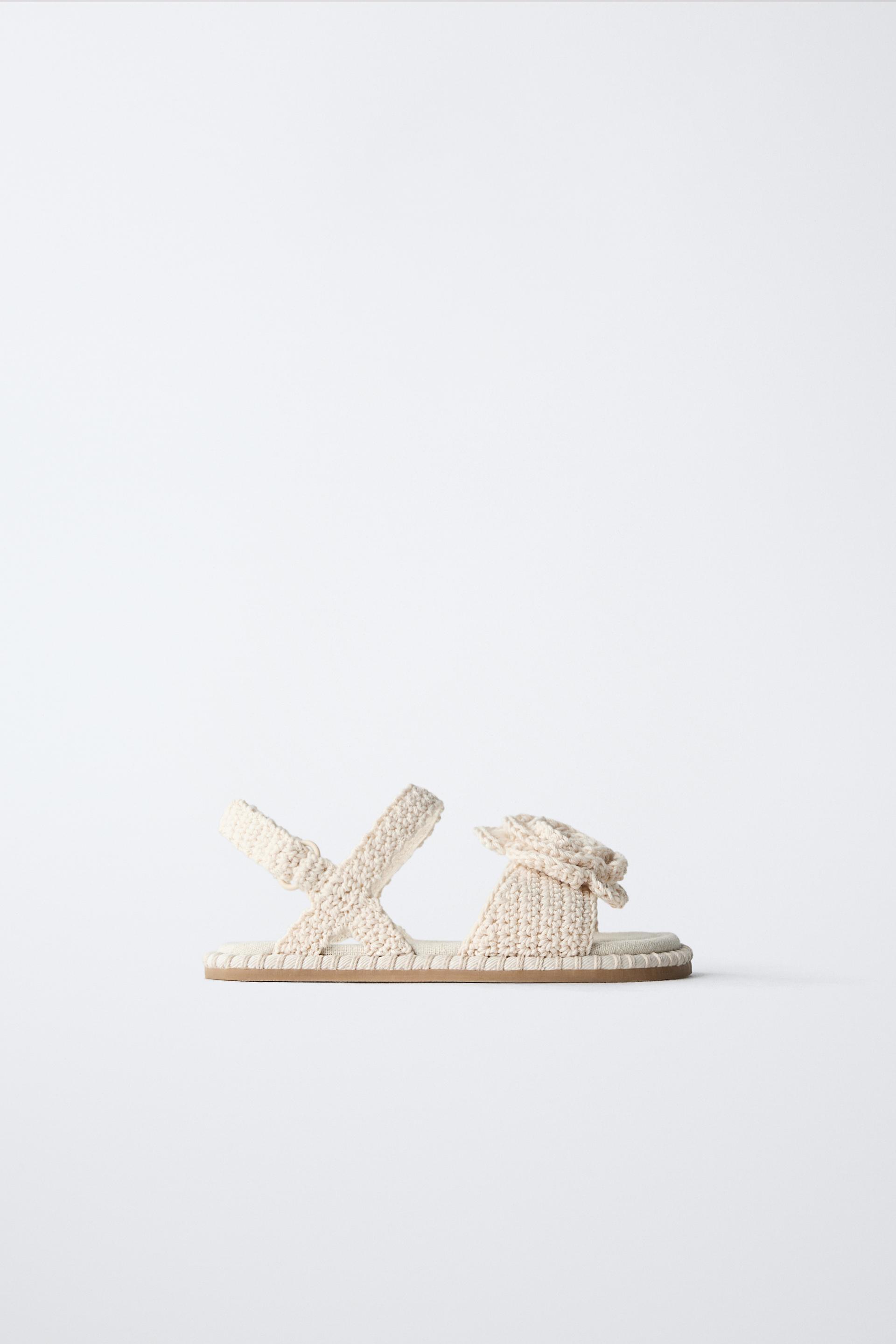 CROCHET FLOWER SANDALS by ZARA