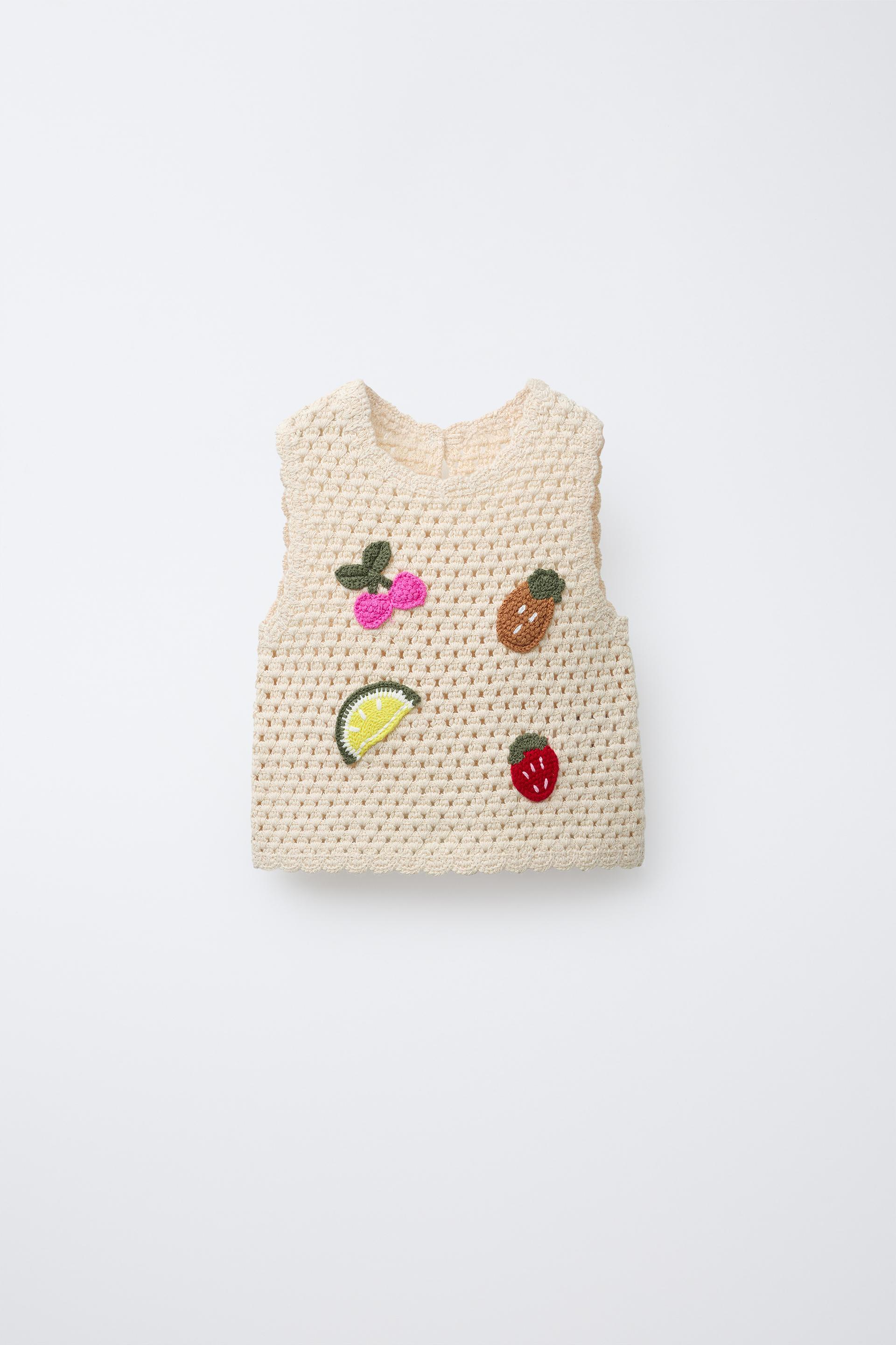 CROCHET FRUIT KNIT TOP by ZARA