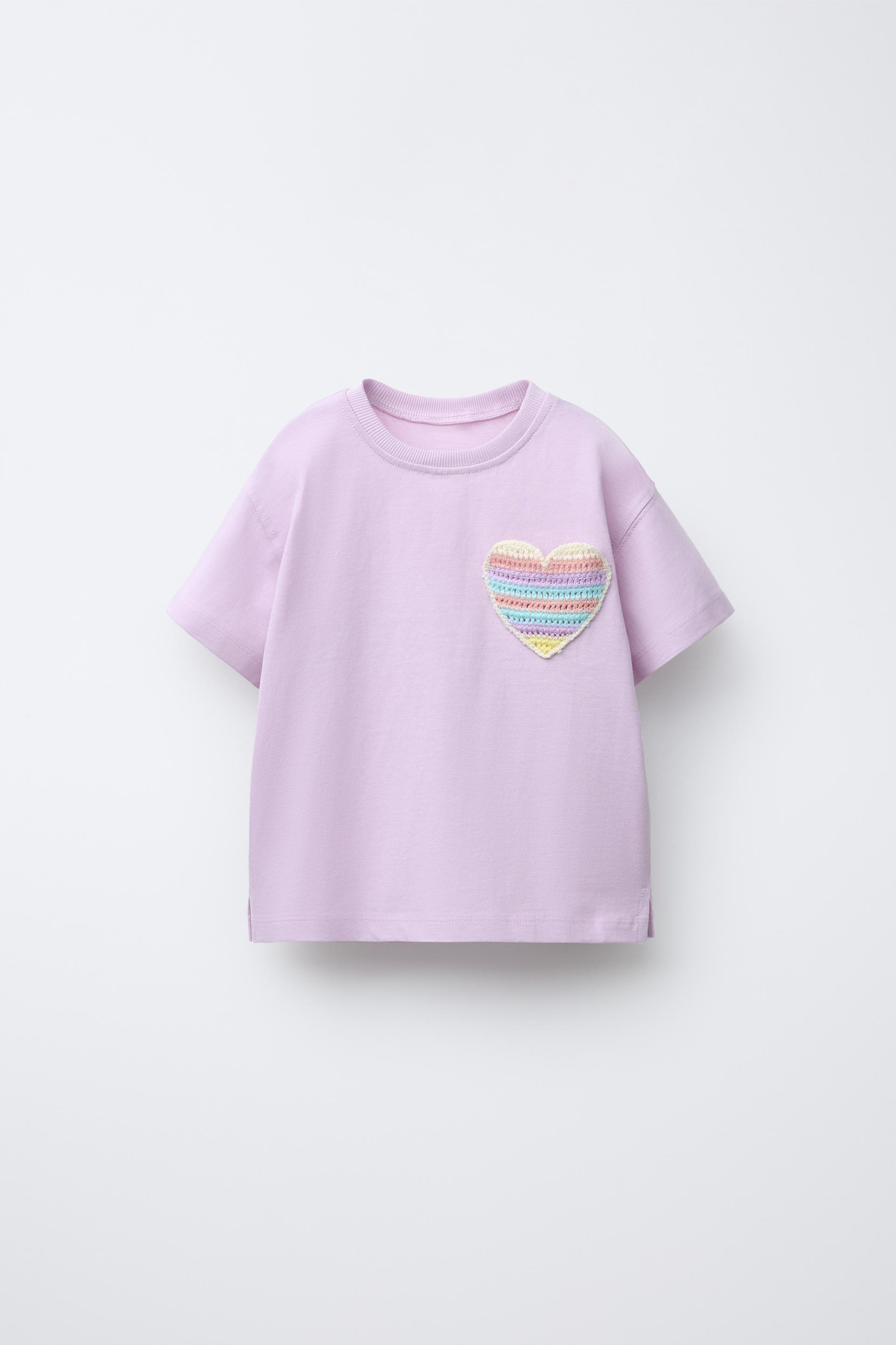 CROCHET HEART POCKET T-SHIRT by ZARA