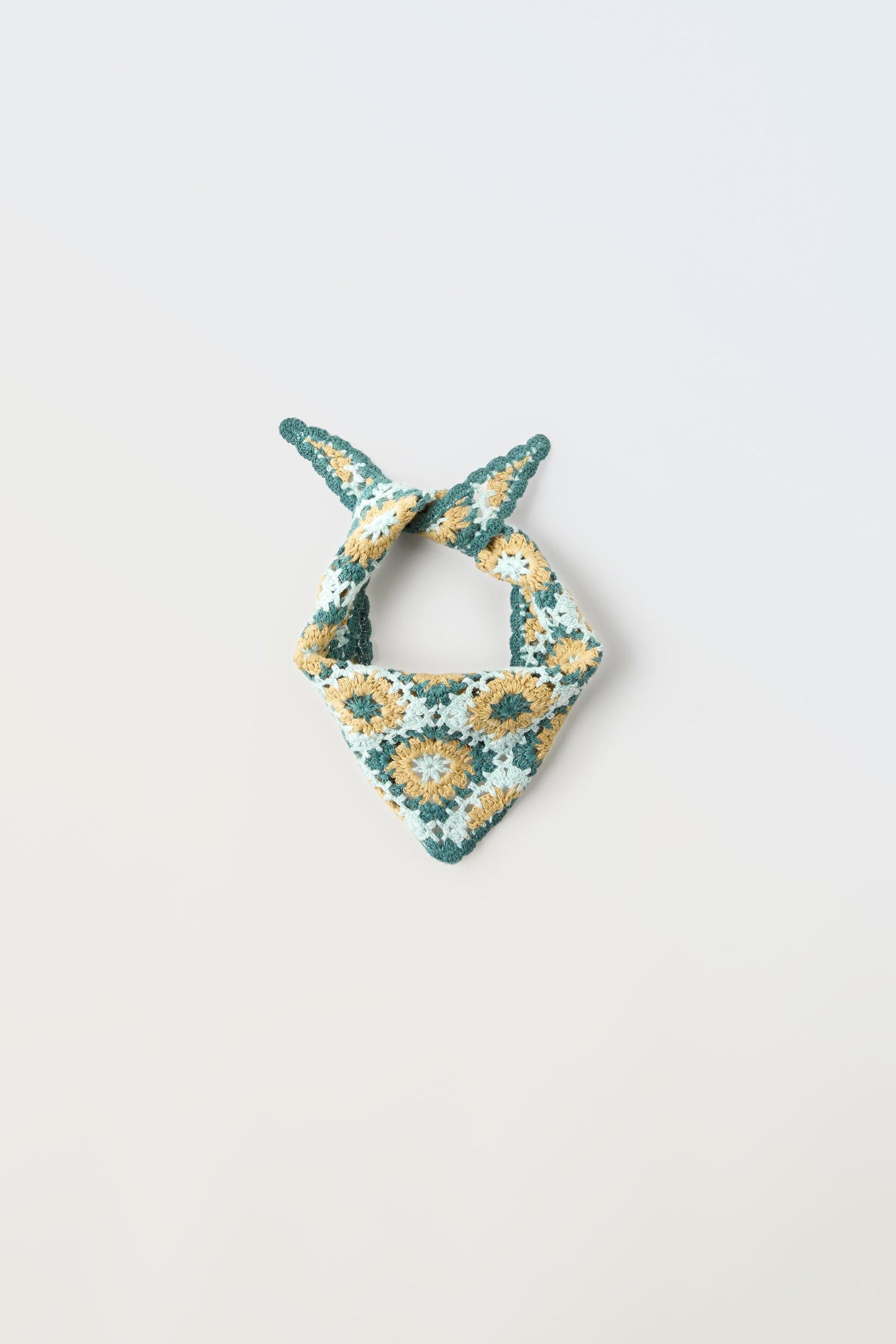 CROCHET KNIT BANDANA by ZARA