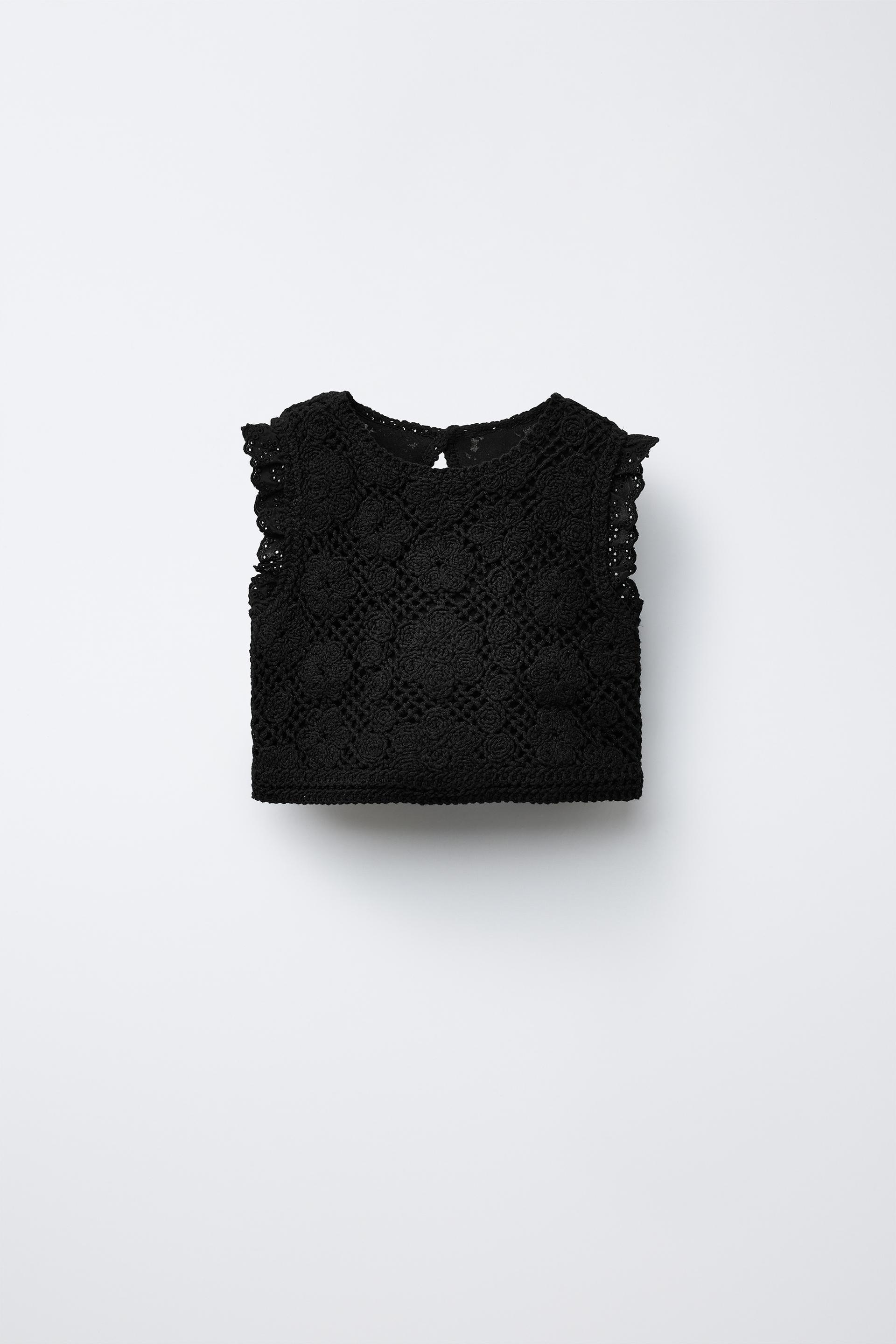 CROCHET KNIT LACE TOP by ZARA