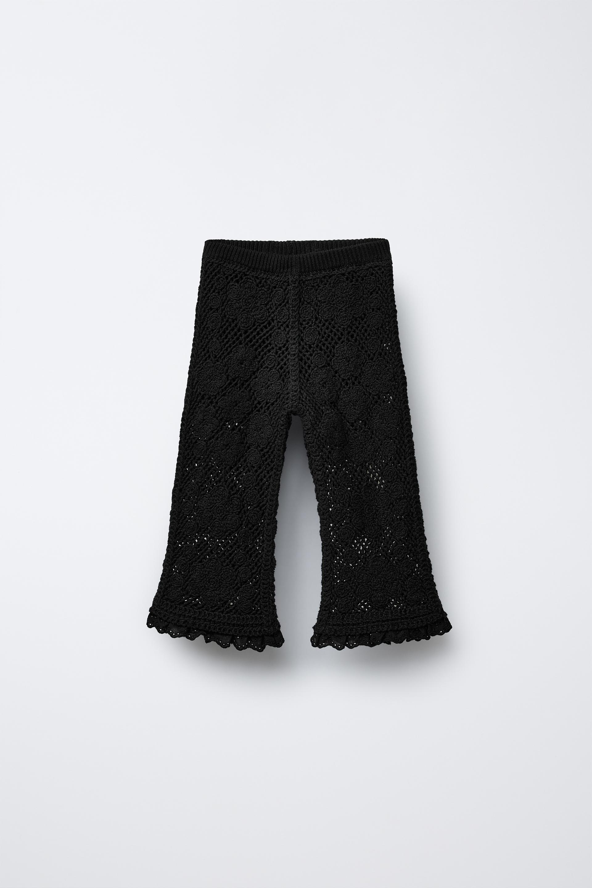 CROCHET LACE KNIT PANTS by ZARA