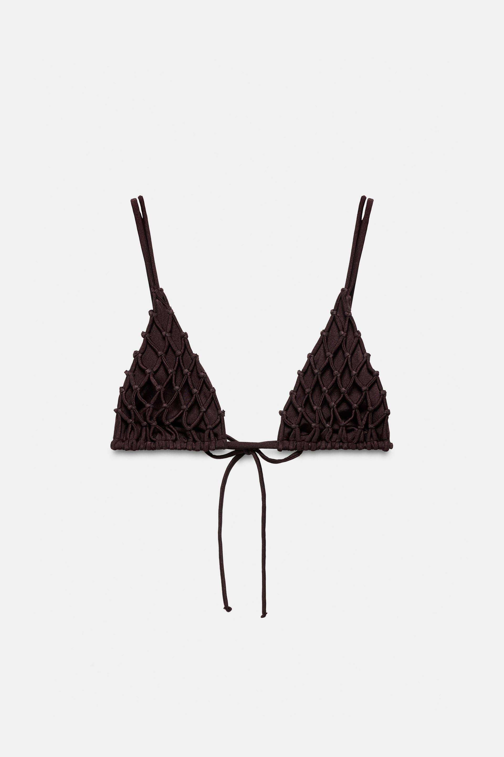 CROCHET TRIANGLE BIKINI TOP by ZARA