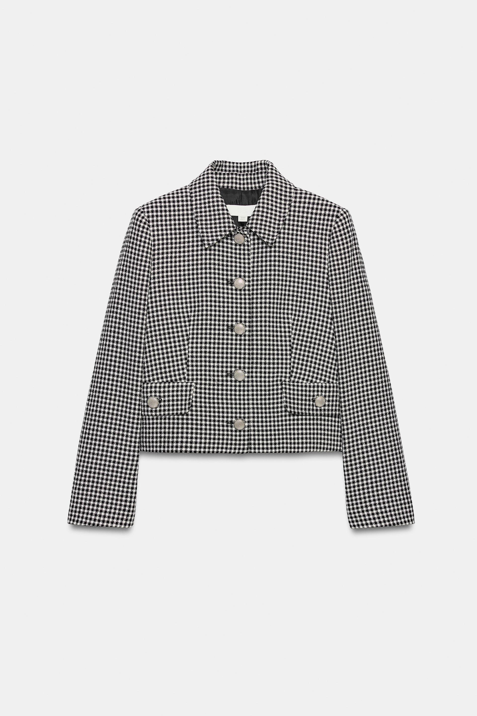 CROPPED CHECK JACKET by ZARA