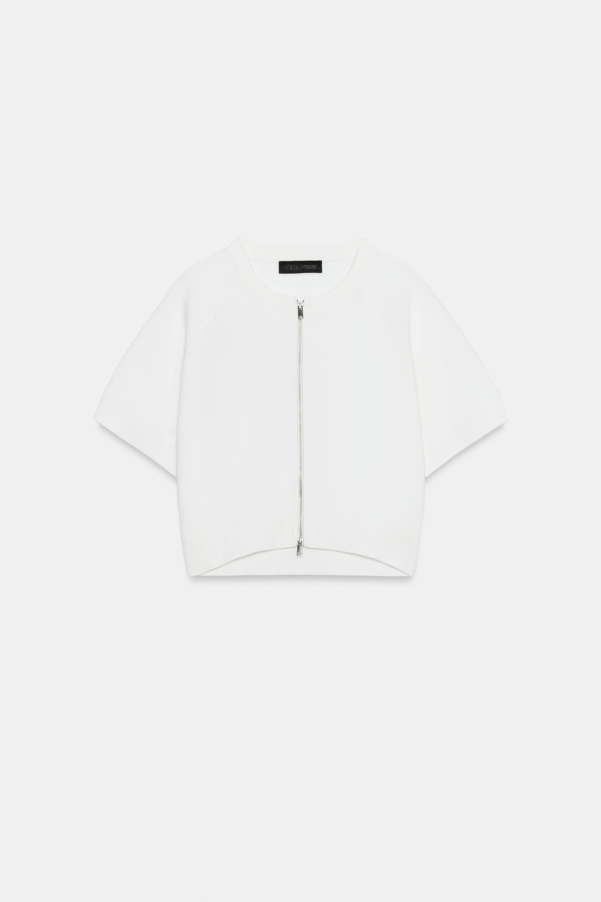 CROPPED KNIT JACKET WITH ZIPPER by ZARA