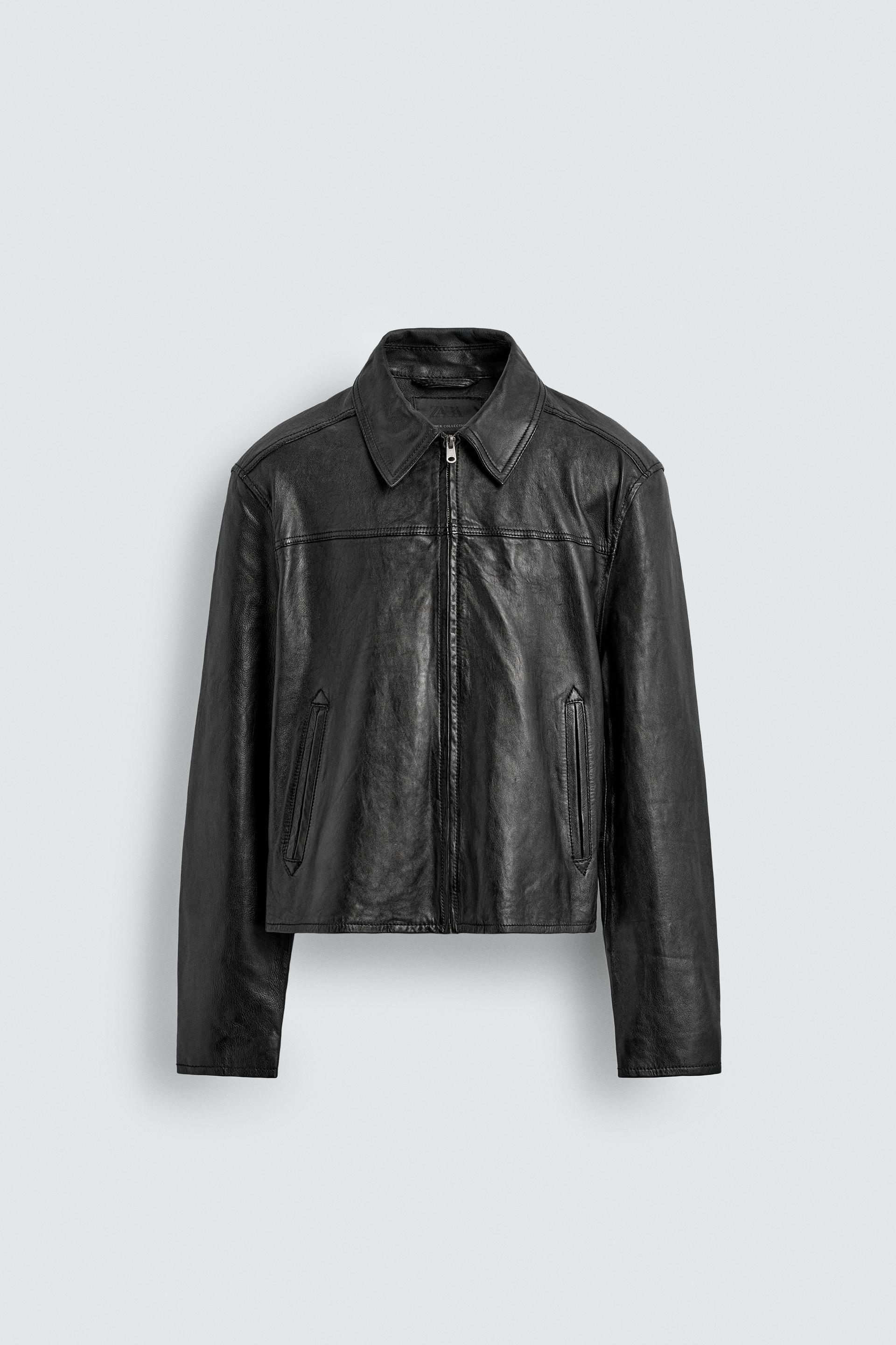 CROPPED NAPA LEATHER JACKET by ZARA