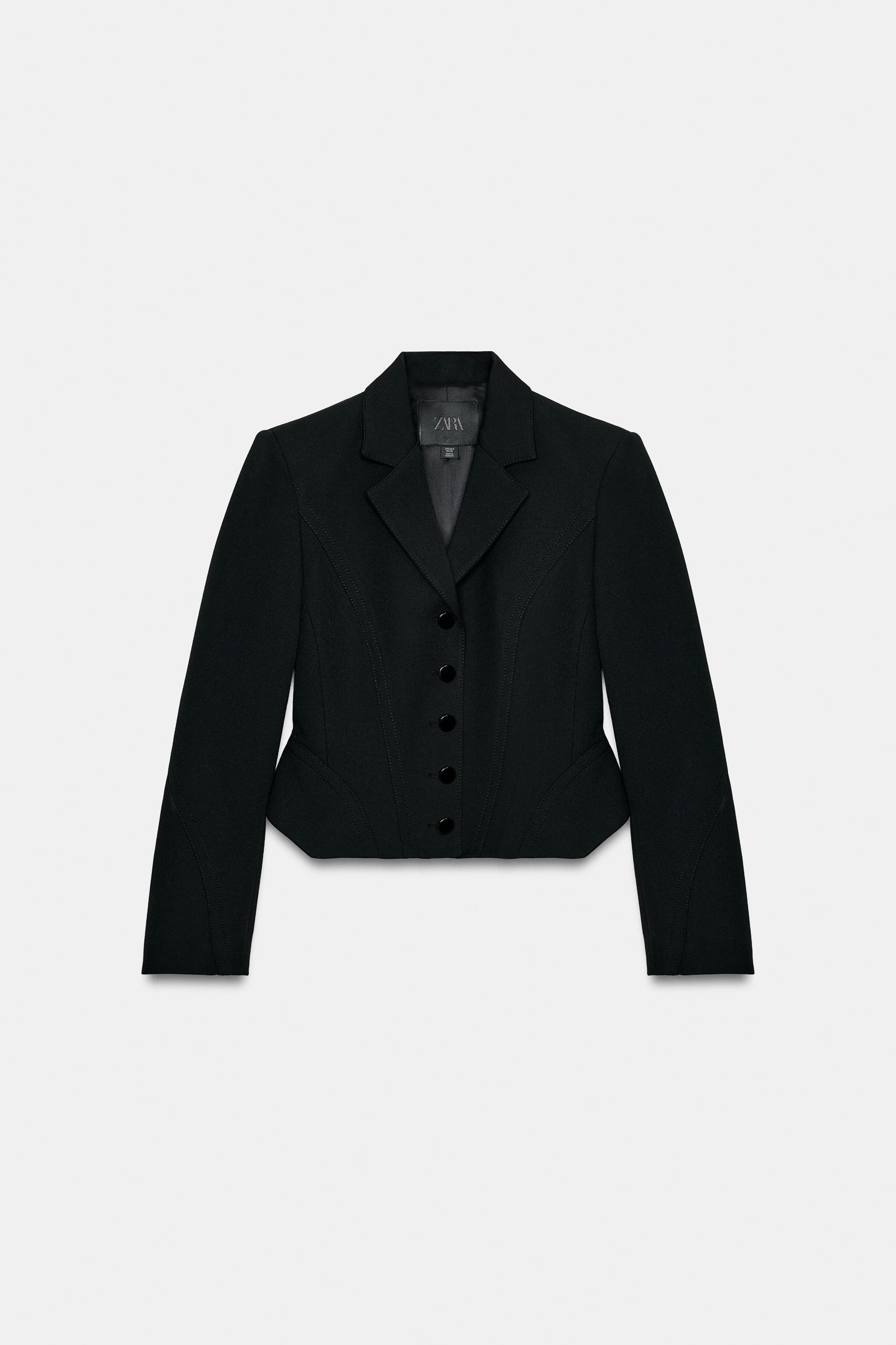 CROPPED TOPSTITCHED BLAZER ZW COLLECTION by ZARA