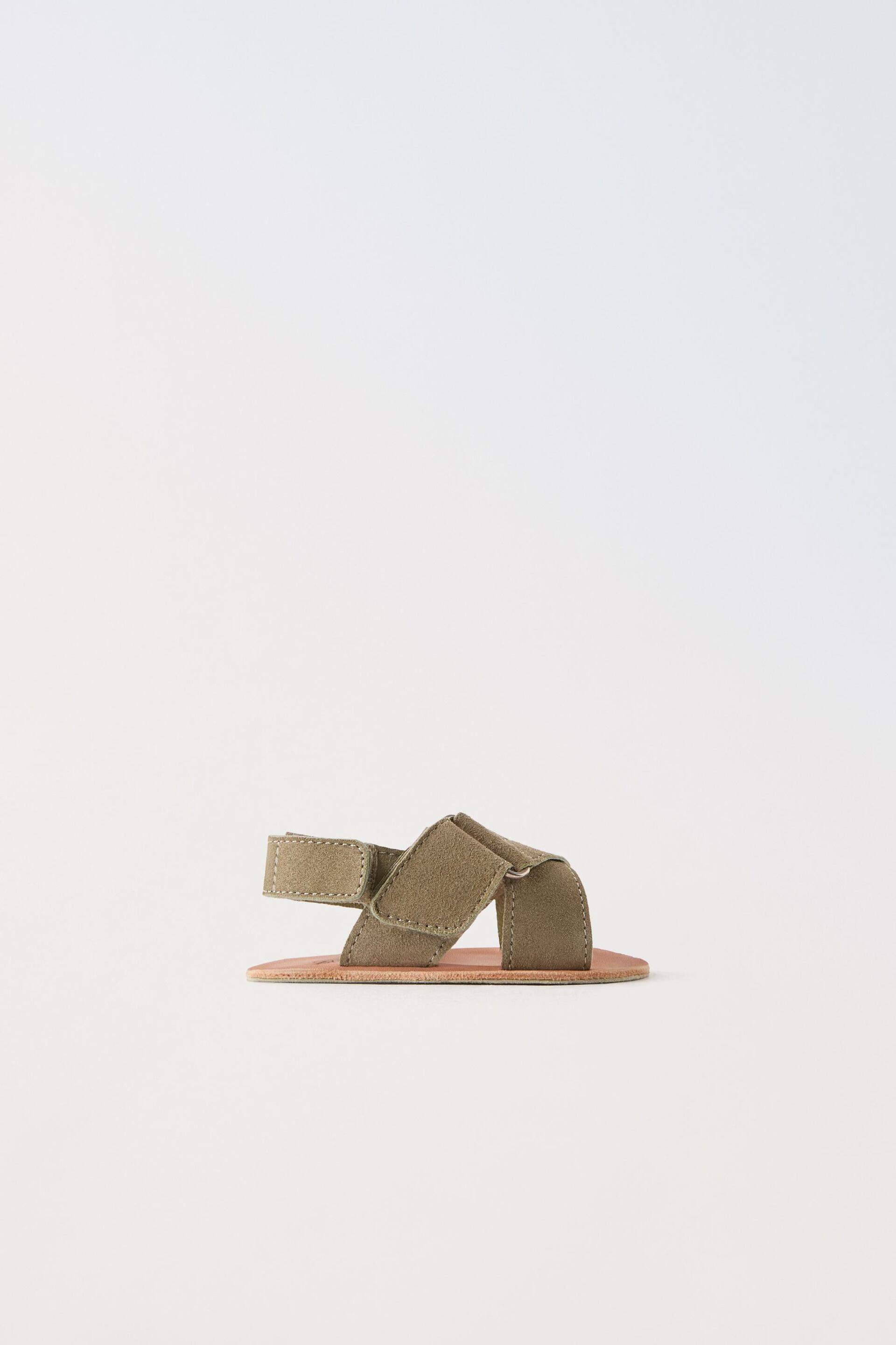 CROSS STRAP LEATHER SANDALS by ZARA