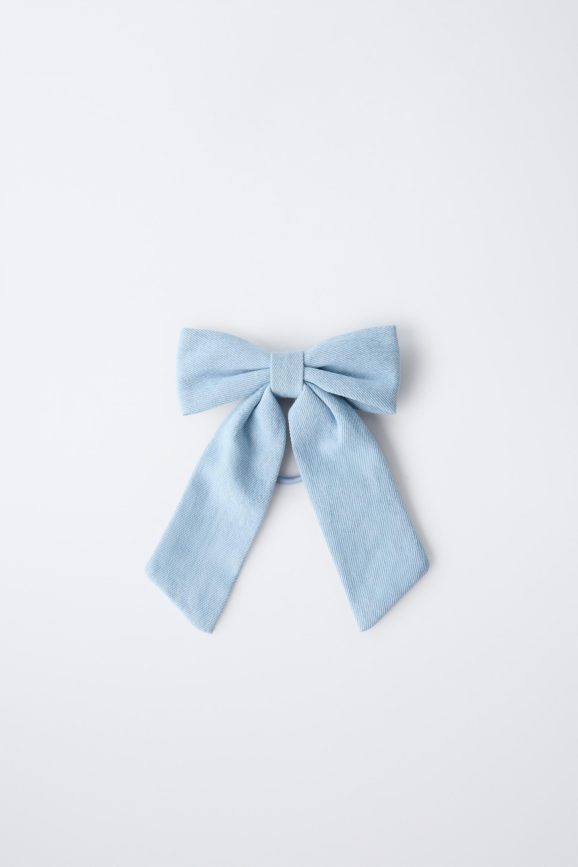 DENIM BOW BOBBY PIN HAIR TIE by ZARA
