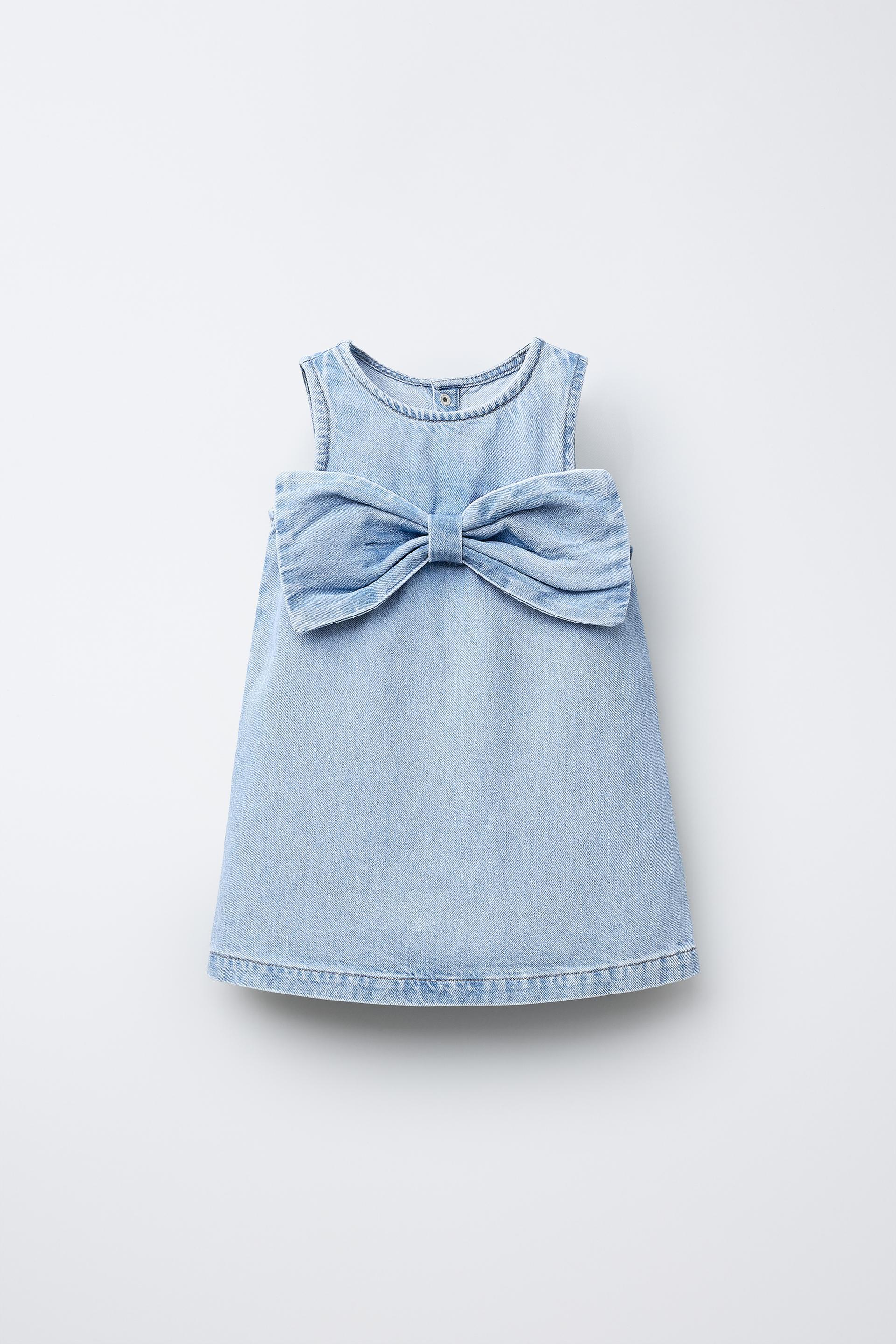 DENIM BOW DRESS by ZARA