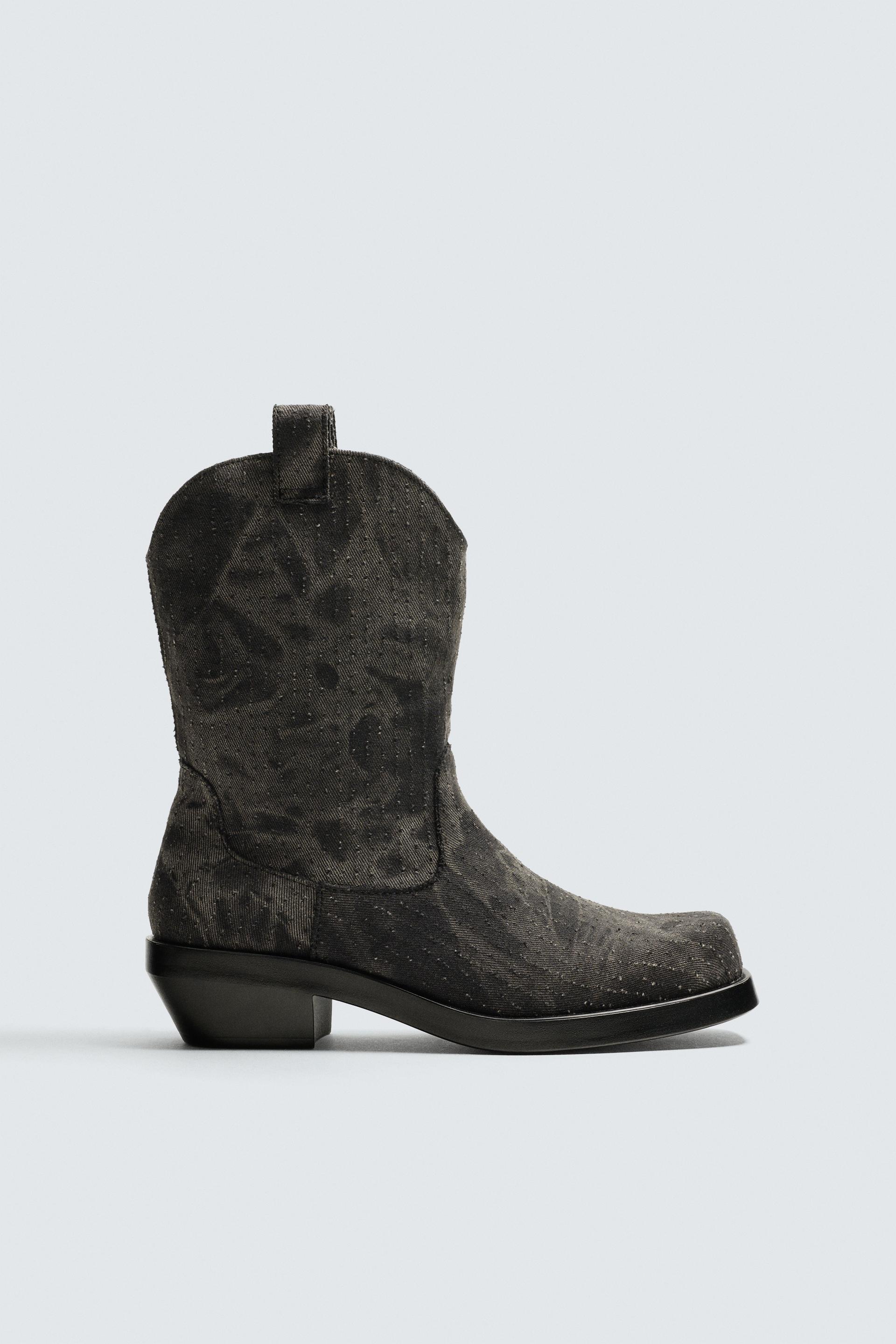 DENIM COWBOY BOOTS by ZARA