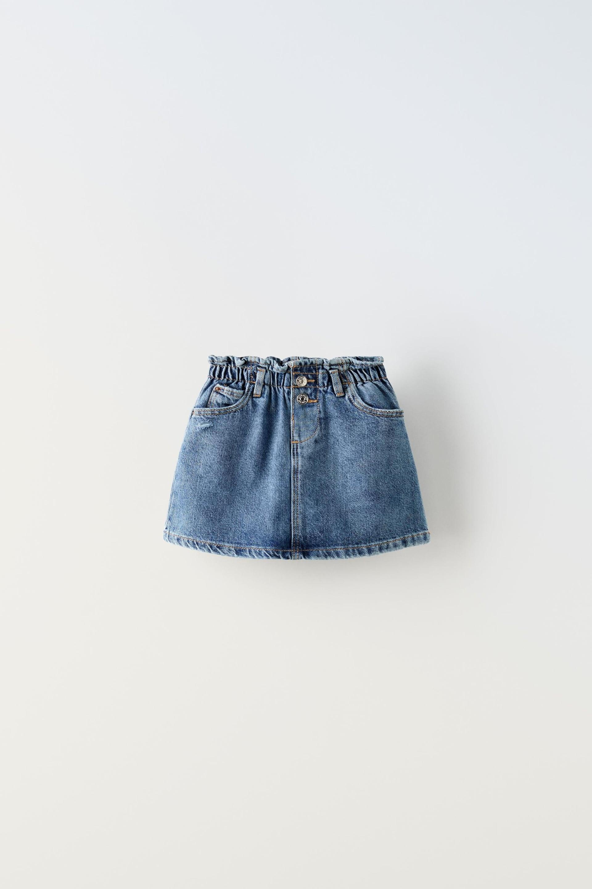 DENIM PAPERBAG SKIRT by ZARA